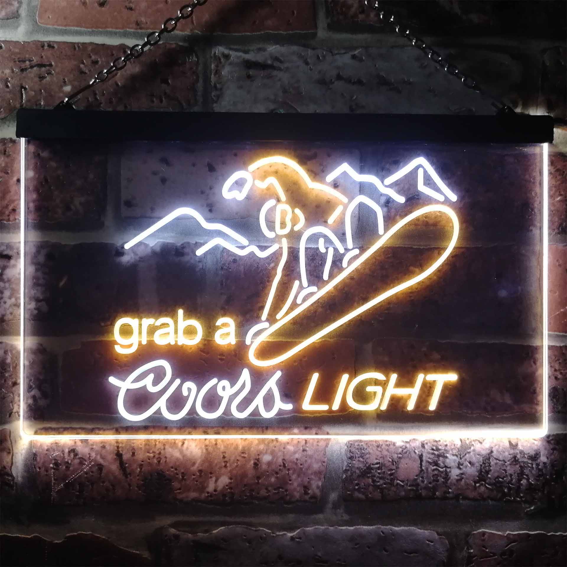 Coors Light Ski Sport Dual Color LED Neon Sign ProLedSign