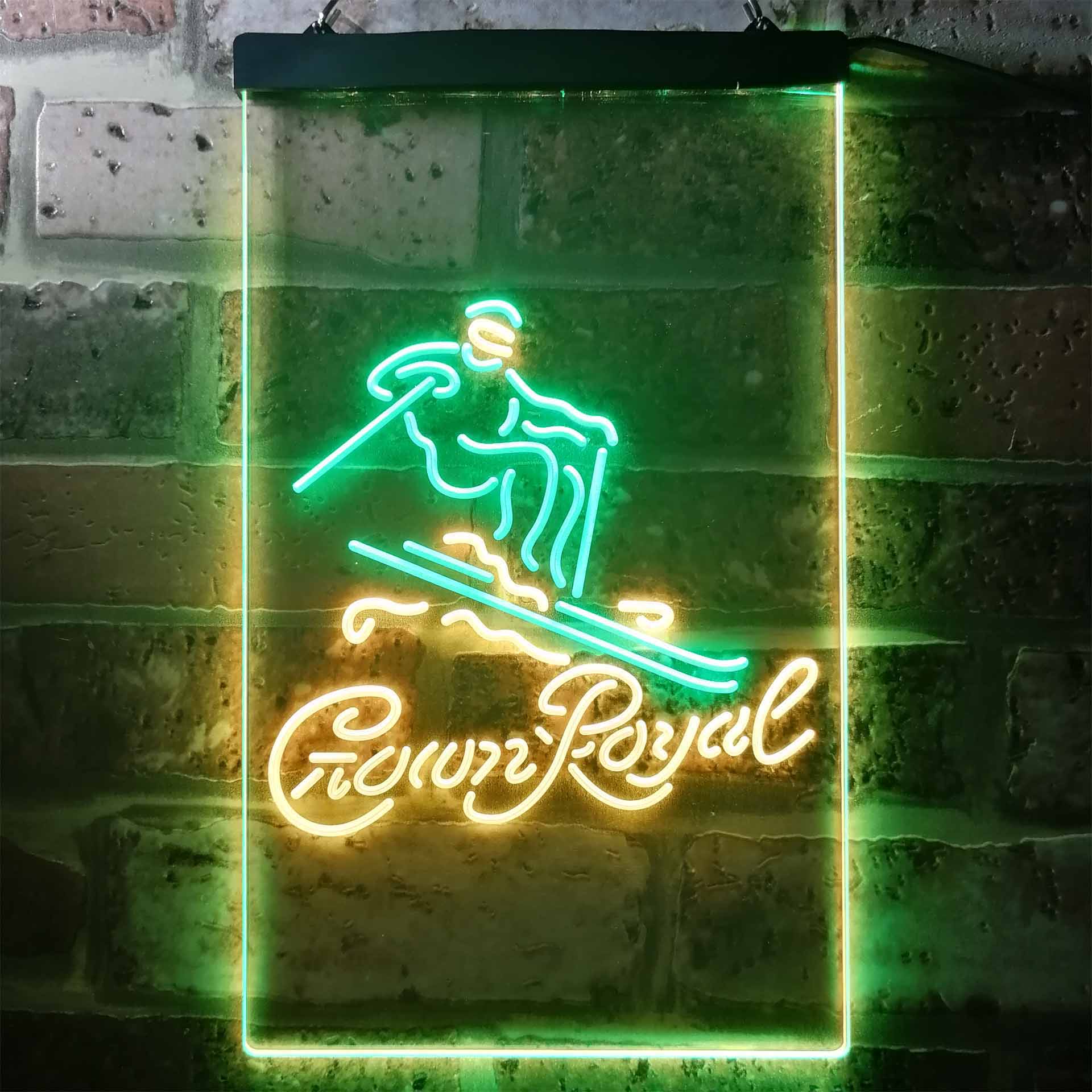 Crown Royal Ice Skiing Dual Color LED Neon Sign ProLedSign