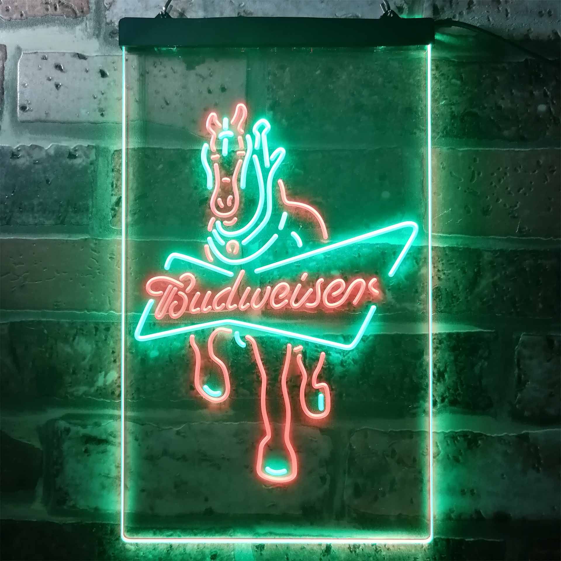 Budweiser Clydesdale Horse Dual Color LED Neon Sign ProLedSign