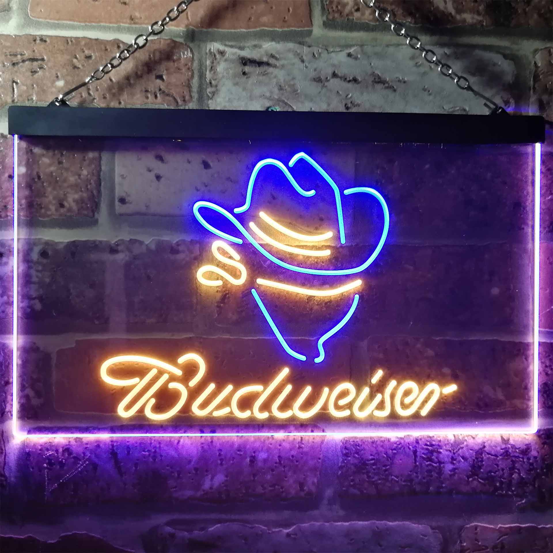 Budweiser Cowboy Dual Color LED Neon Sign ProLedSign