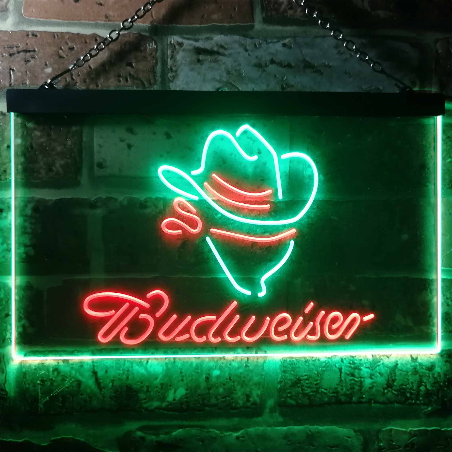 Budweiser Cowboy Dual Color LED Neon Sign ProLedSign