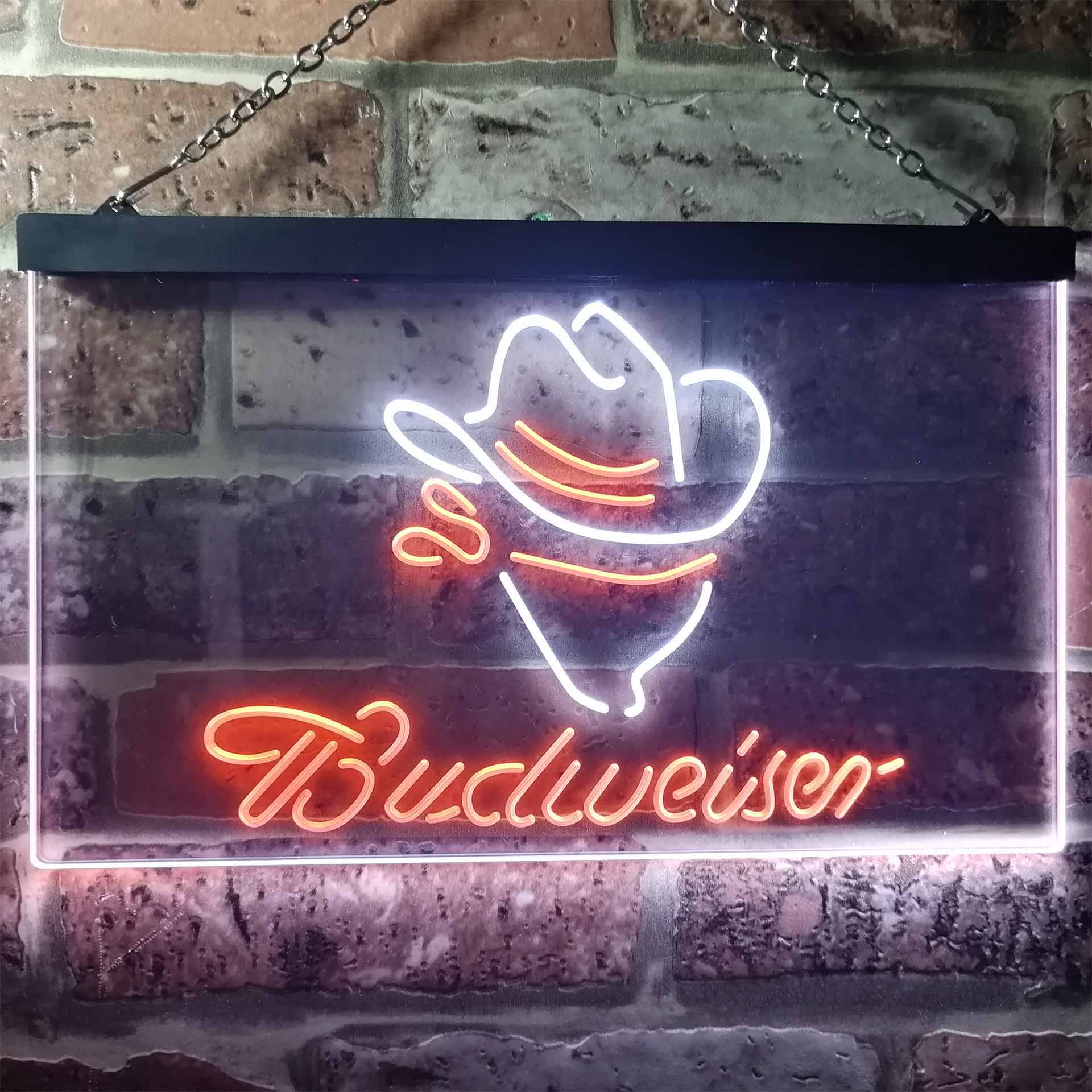 Budweiser Cowboy Dual Color LED Neon Sign ProLedSign