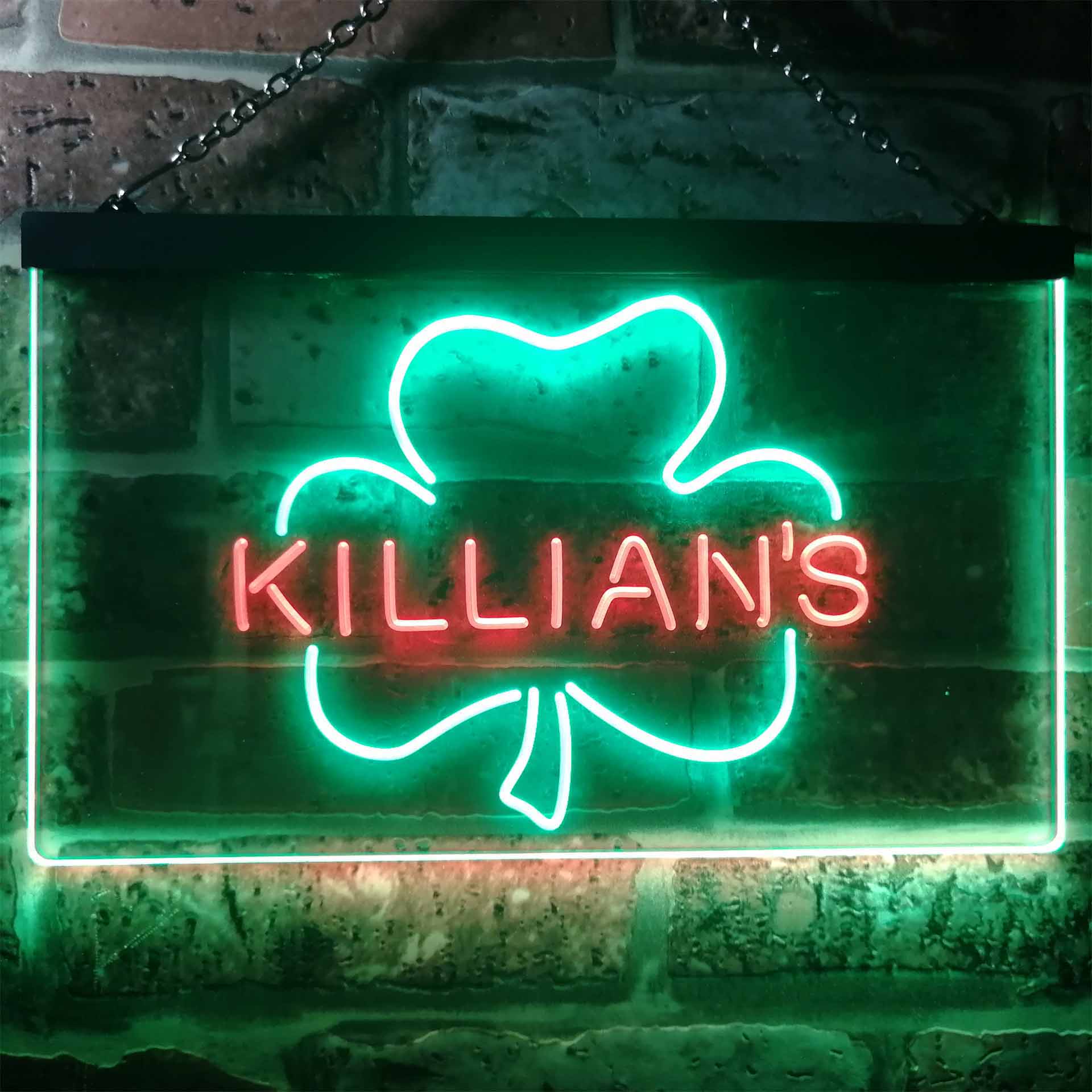 George Killian's Irish Red Shamrock Dual Color LED Neon Sign ProLedSign