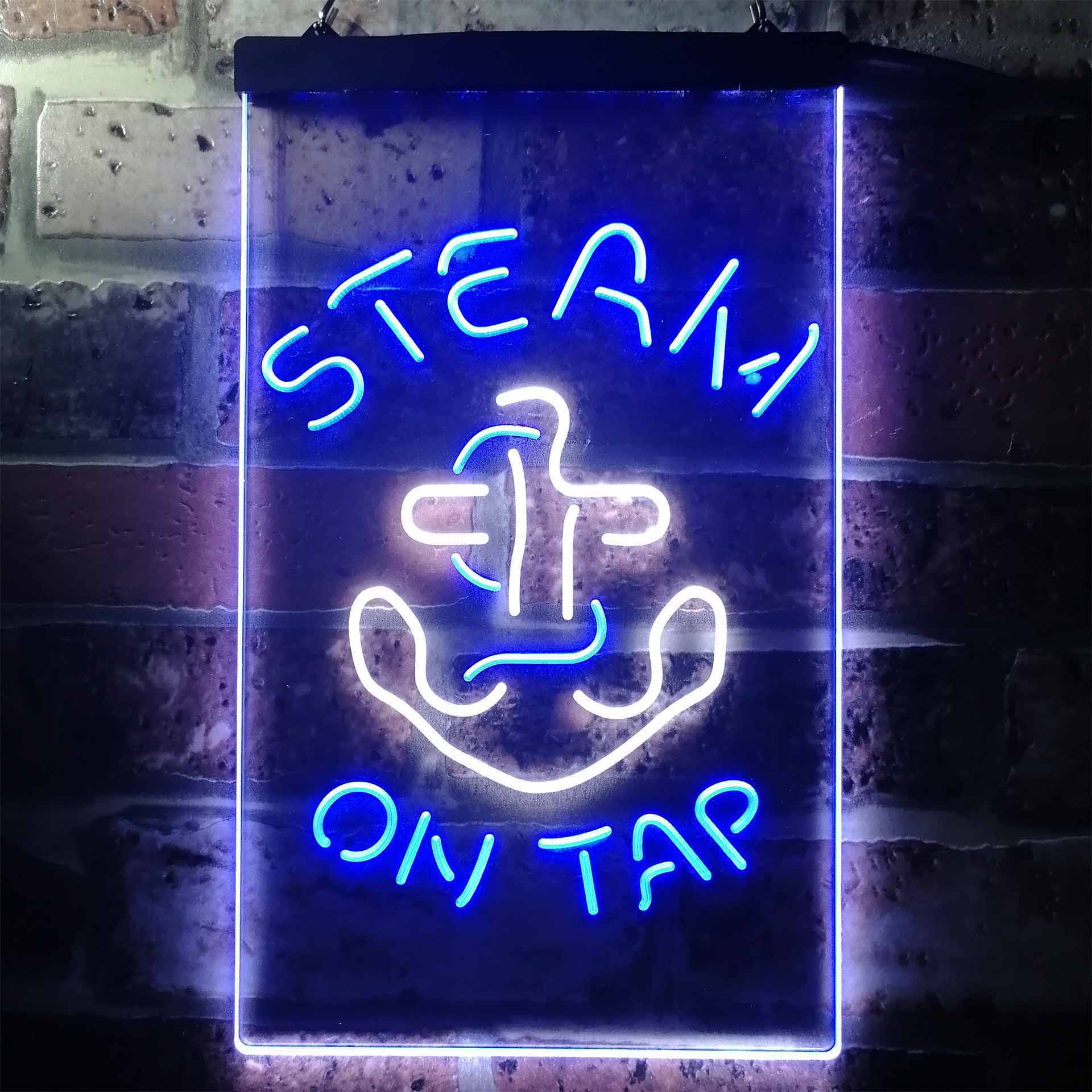 Anchor Steam Beer On Tap Bar Neon-Like LED Sign