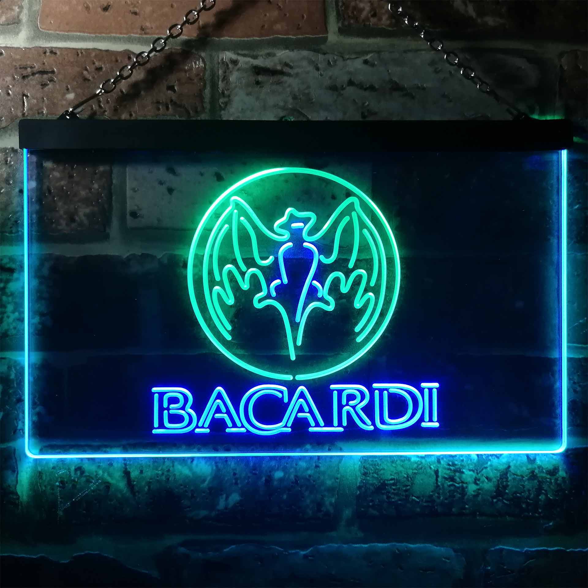 Bacardi Bat Man Cave Dual Color LED Neon Sign ProLedSign