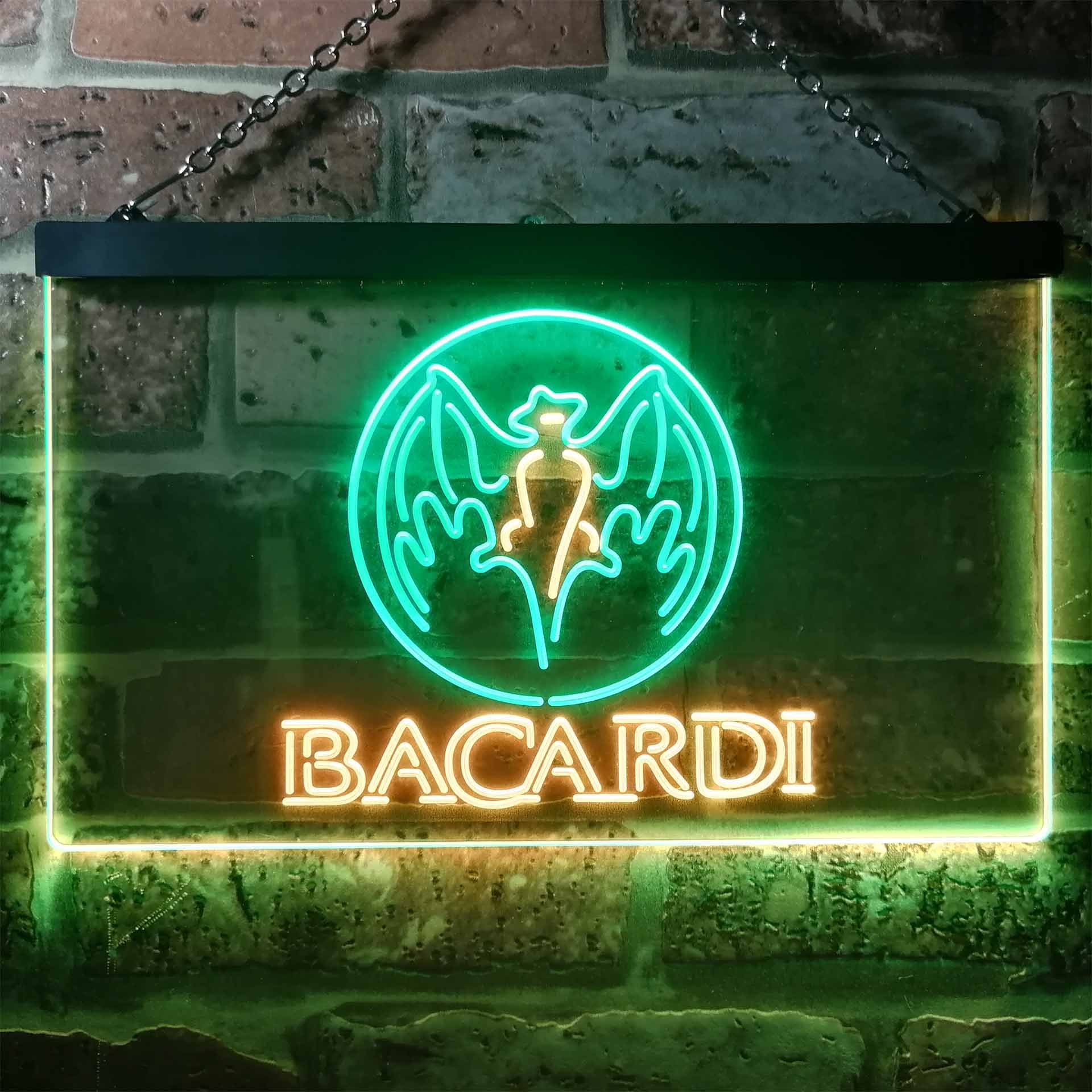 Bacardi Bat Man Cave Dual Color LED Neon Sign ProLedSign