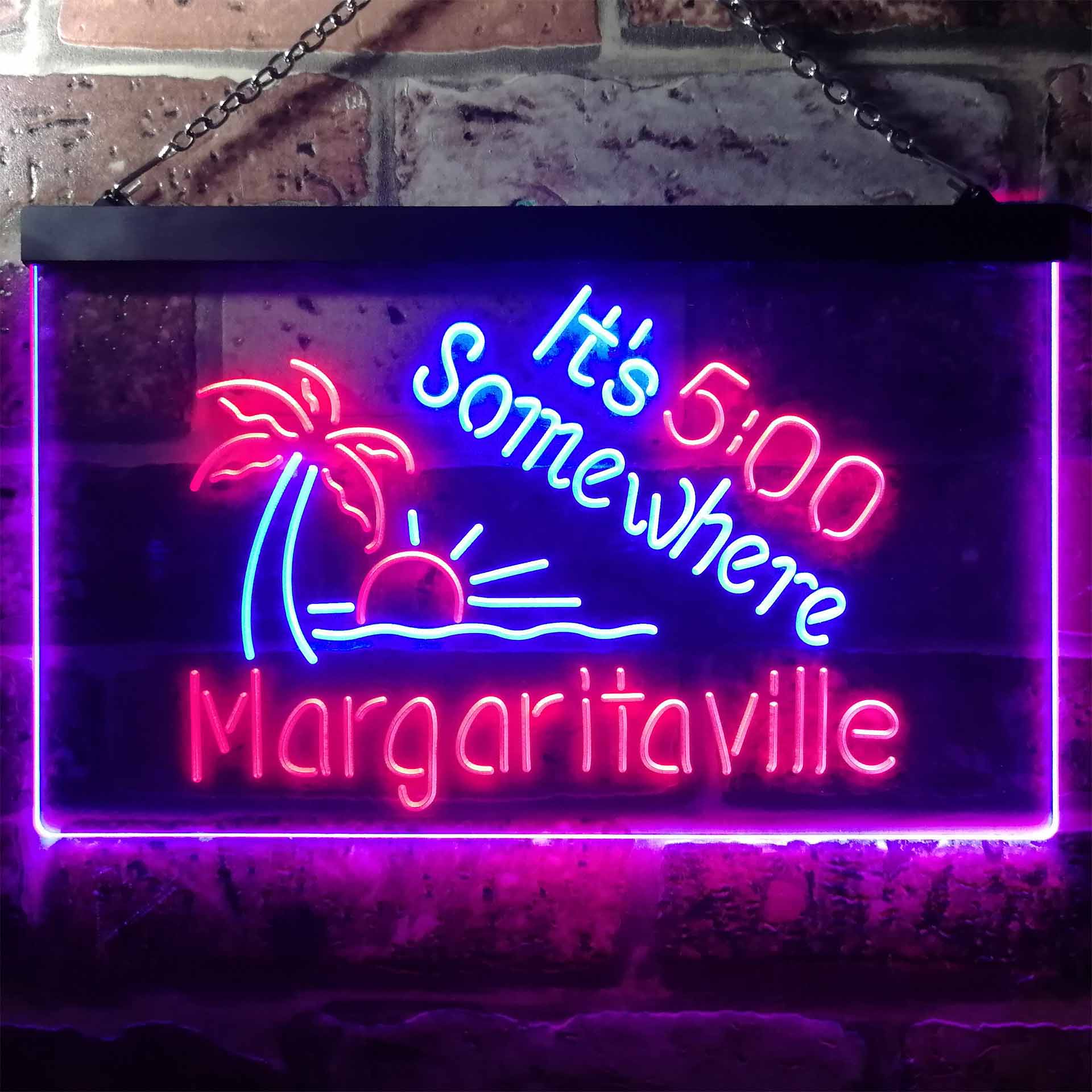 It's 500 Somewhere Margaritaville Dual Color LED Neon Sign ProLedSign