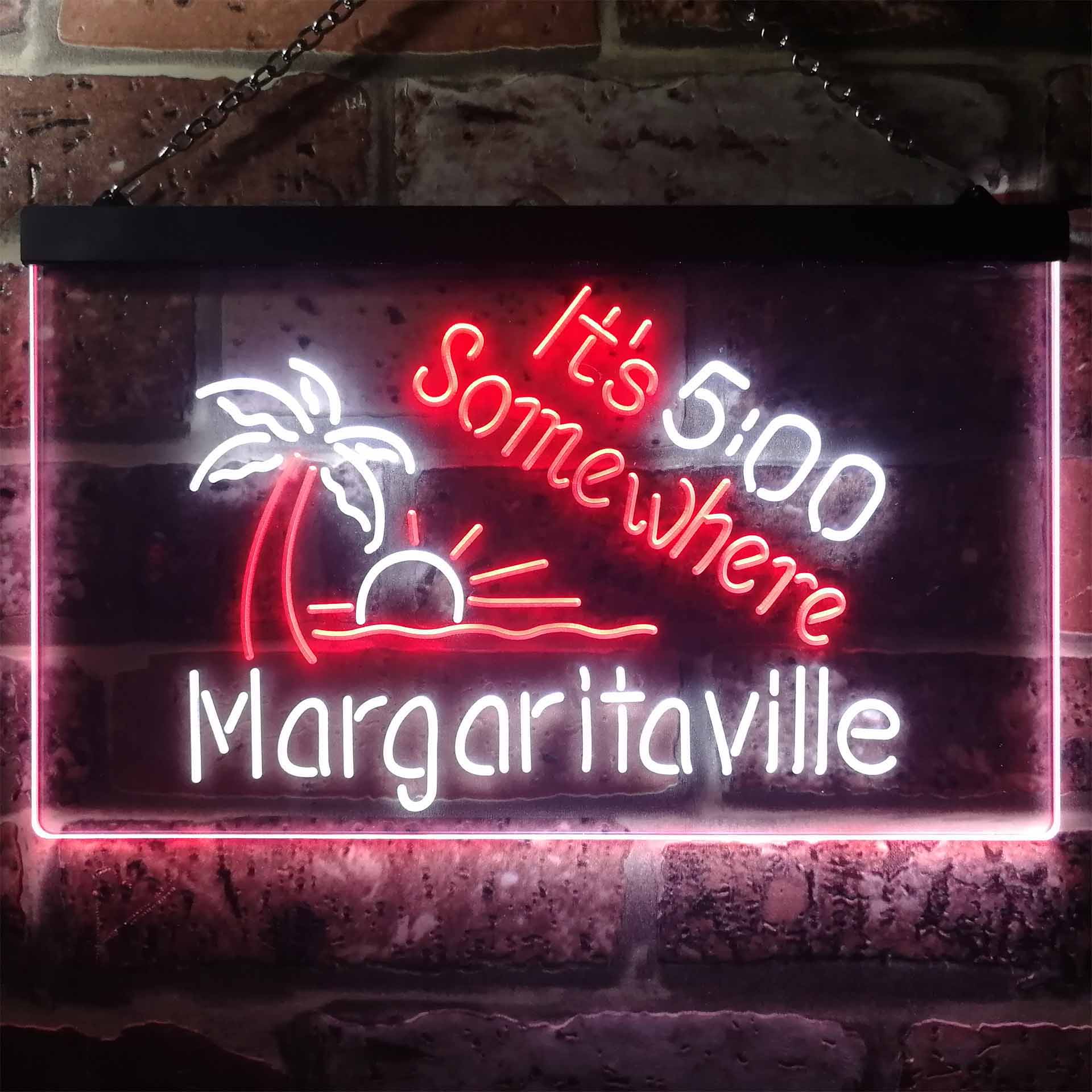It's 500 Somewhere Margaritaville Dual Color LED Neon Sign ProLedSign