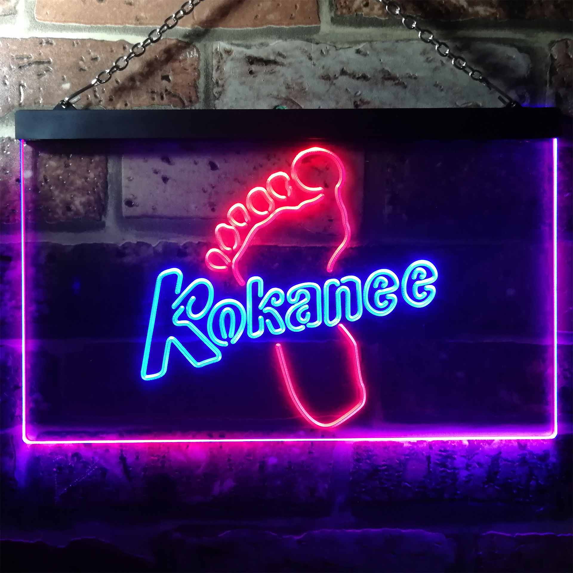 Kokanee Foot Man Cave Bar Dual Color LED Neon Sign ProLedSign