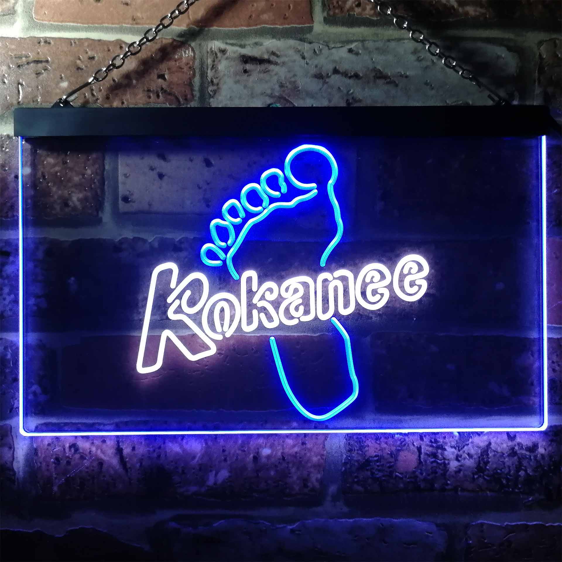 Kokanee Foot Man Cave Bar Dual Color LED Neon Sign ProLedSign