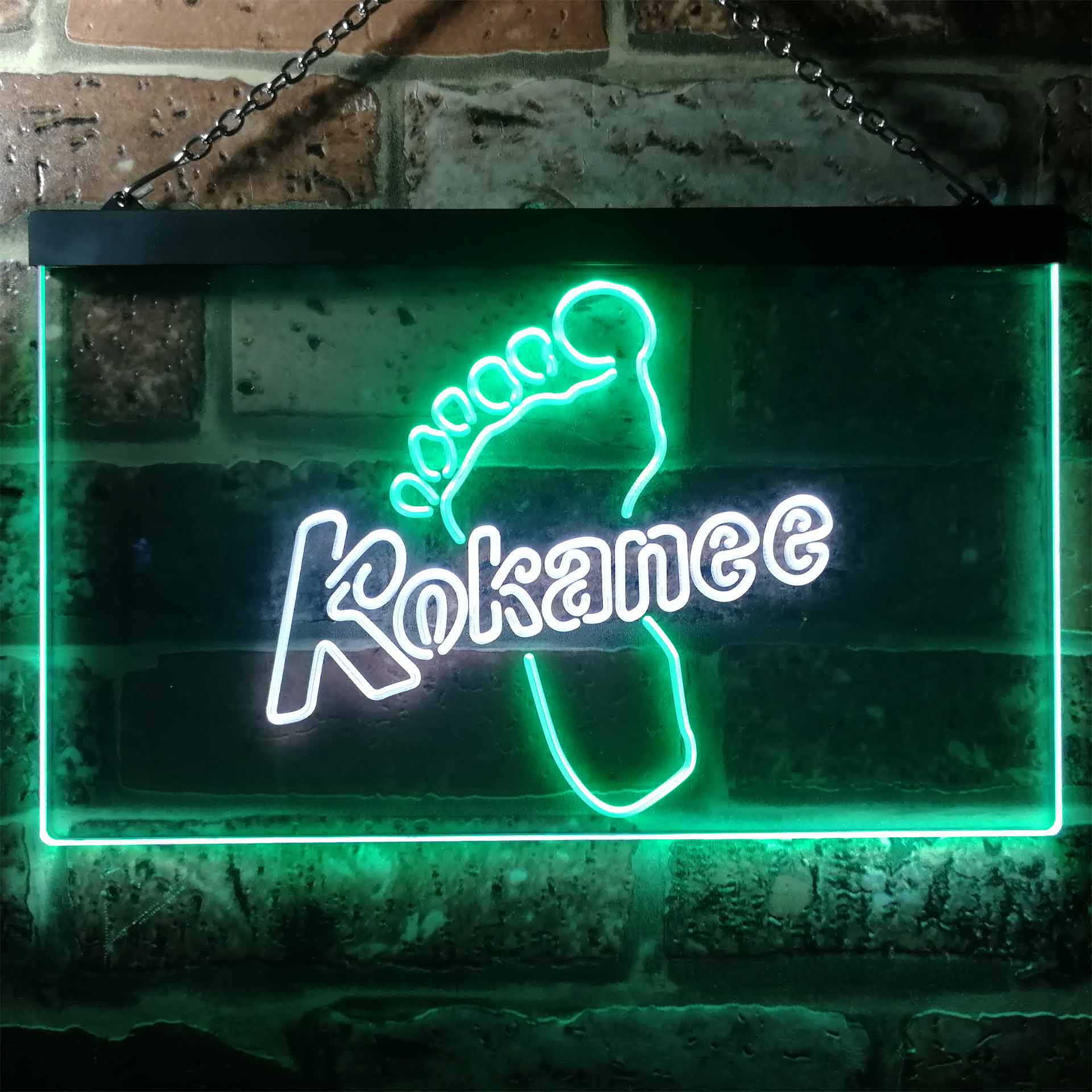 Kokanee Foot Man Cave Bar Dual Color LED Neon Sign ProLedSign