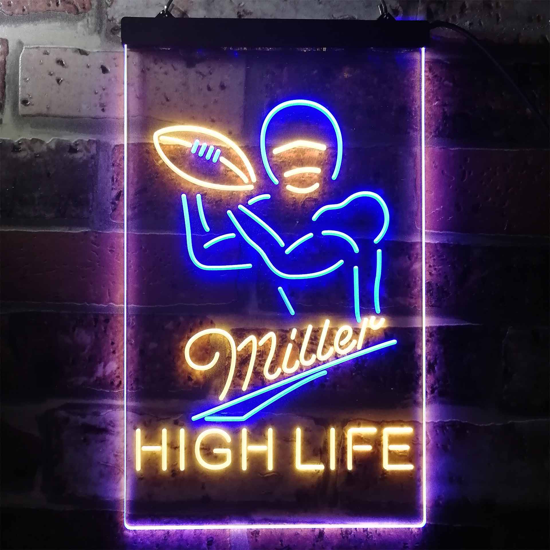 Miller Lite High Life Football Neon-Like LED Sign