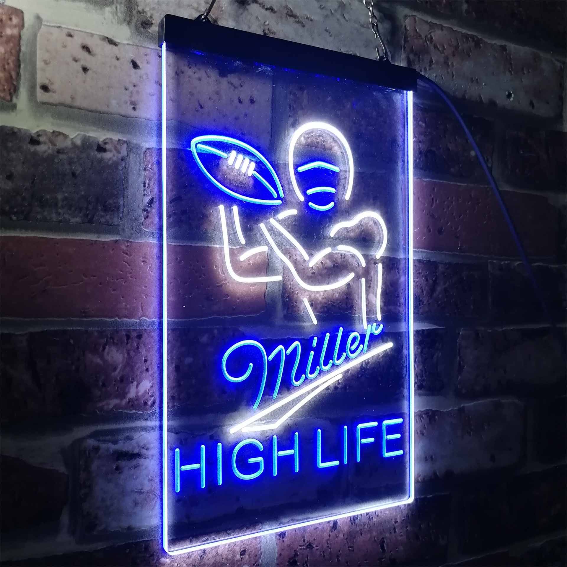 Miller Lite High Life Football Neon-Like LED Sign