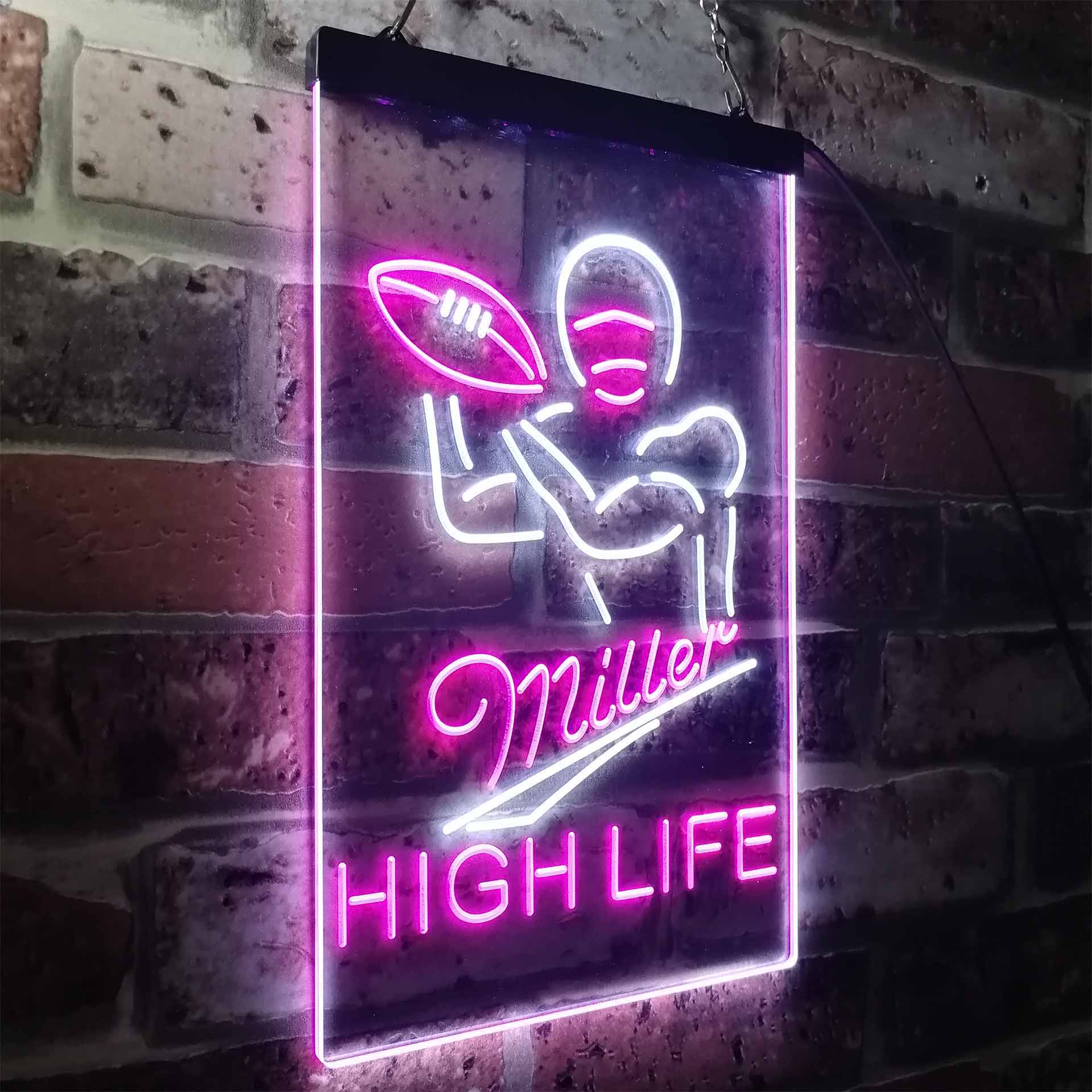 Miller Lite High Life Football Neon-Like LED Sign