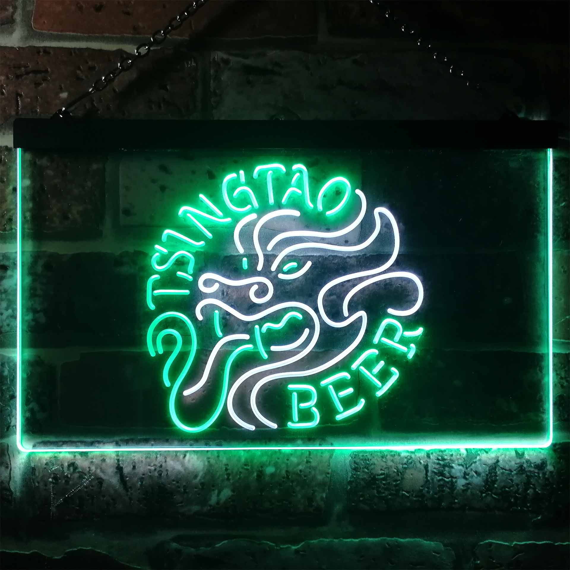 Tsingtao Beer Dragon Man Cave Dual Color LED Neon Sign ProLedSign