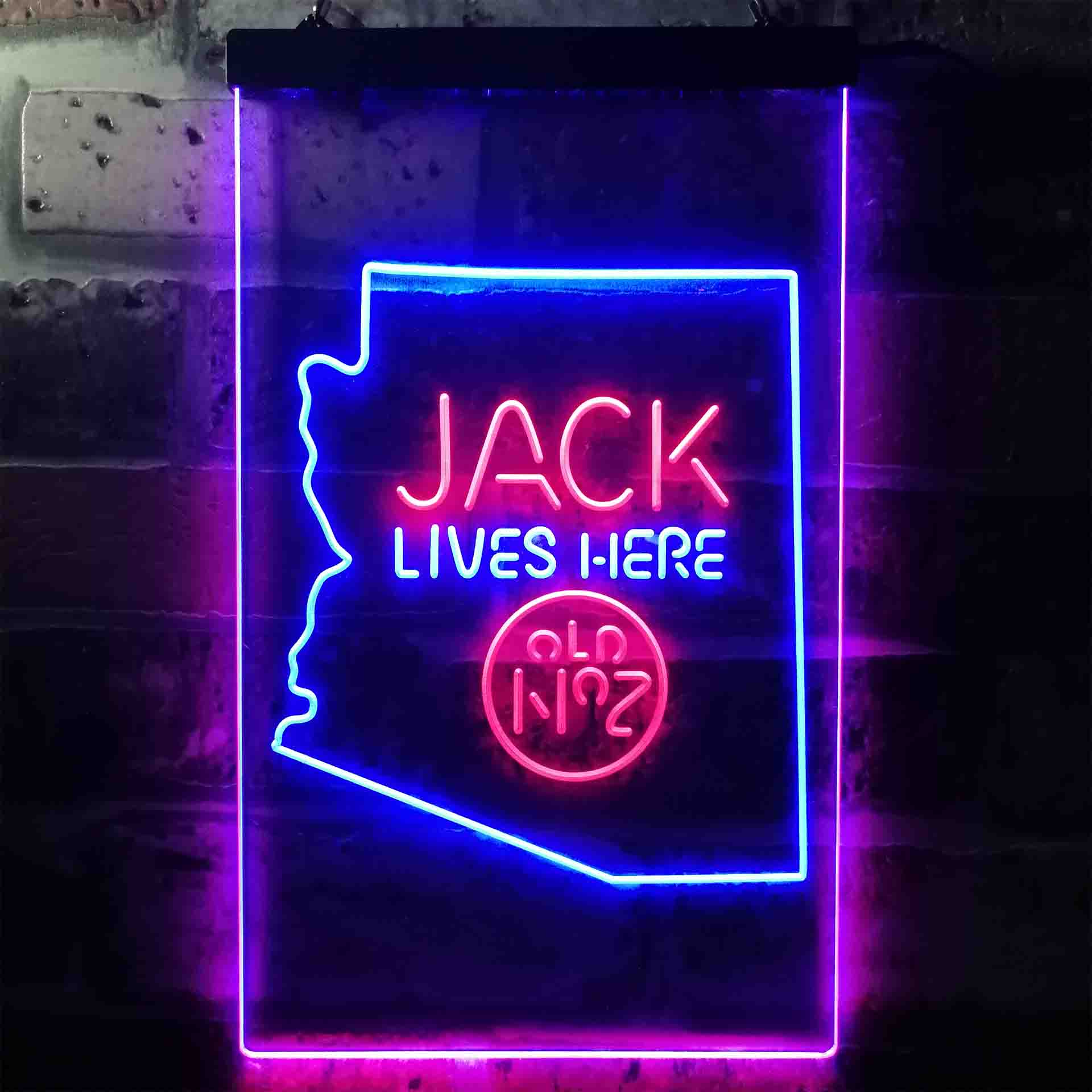 Arizona Jack Lives Here Dual Color LED Neon Sign ProLedSign