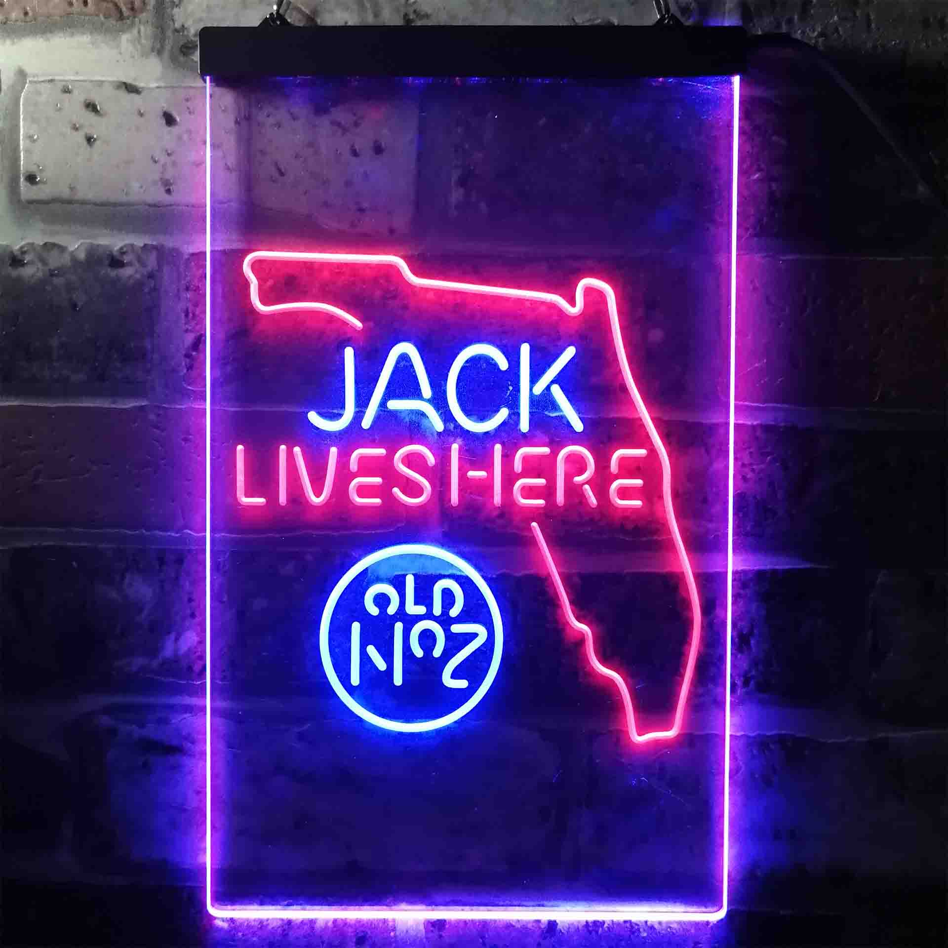Florida Jack Lives Here Dual Color LED Neon Sign ProLedSign
