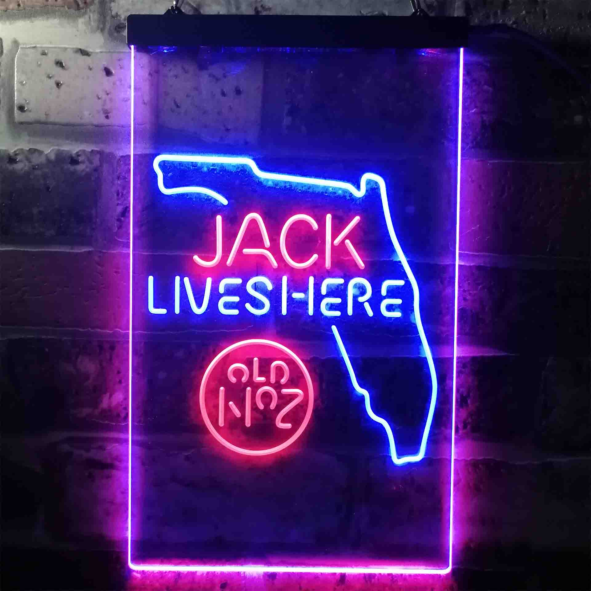 Florida Jack Lives Here Dual Color LED Neon Sign ProLedSign