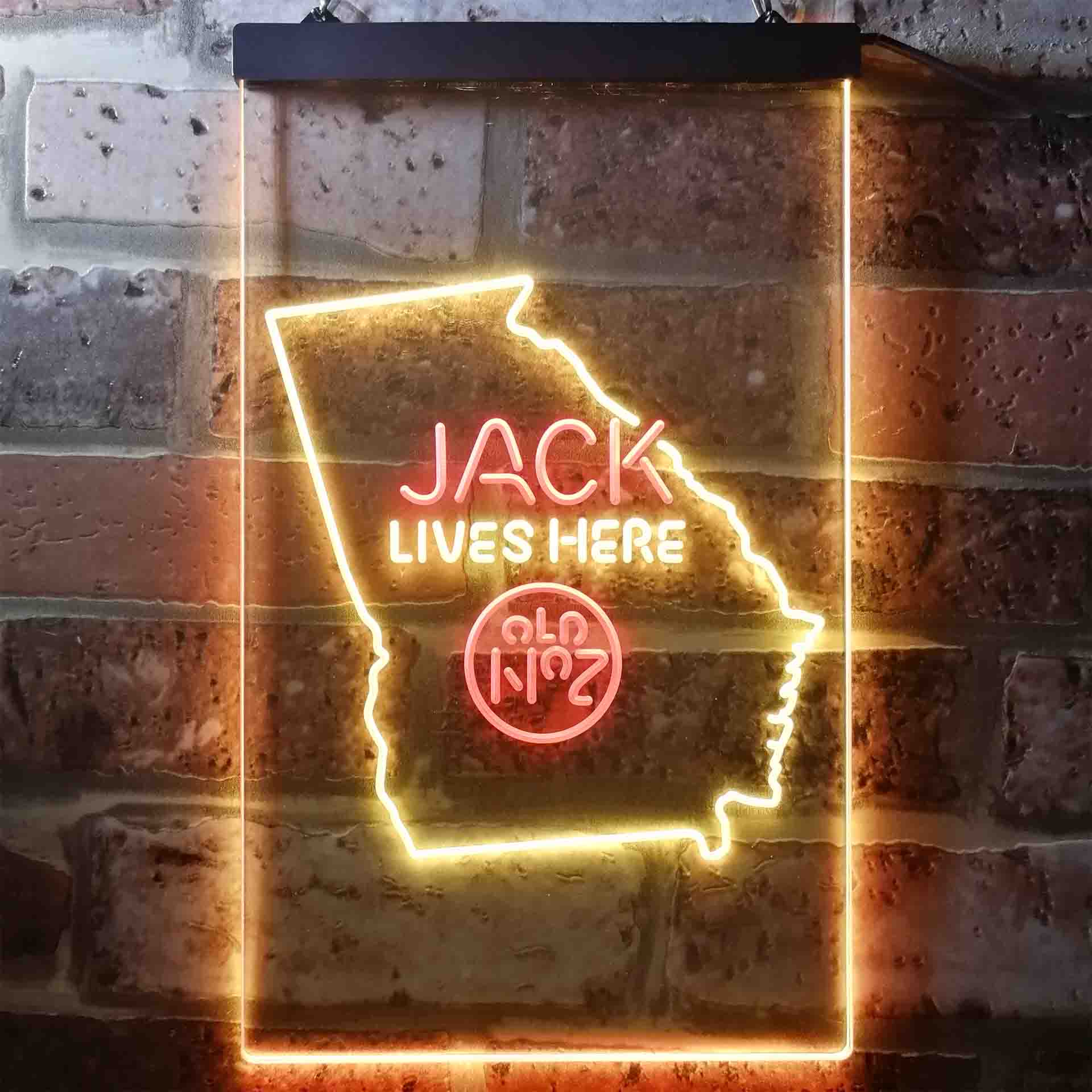 Georgia Jack Lives Here Dual Color LED Neon Sign ProLedSign