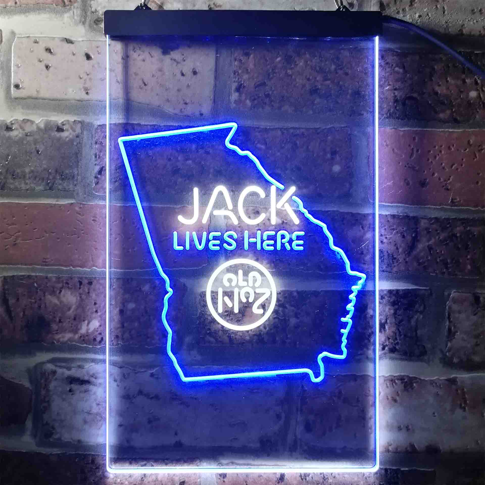 Georgia Jack Lives Here Dual Color LED Neon Sign ProLedSign