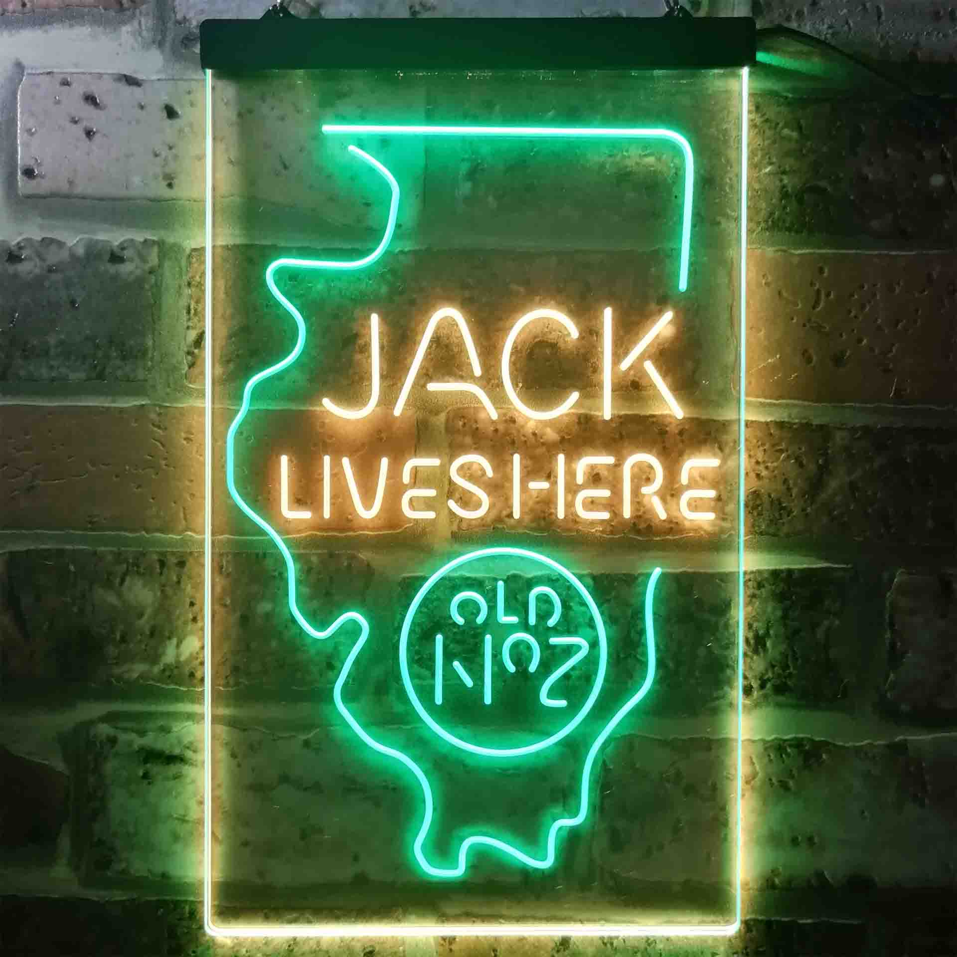 Illinois Jack Lives Here Dual Color LED Neon Sign ProLedSign