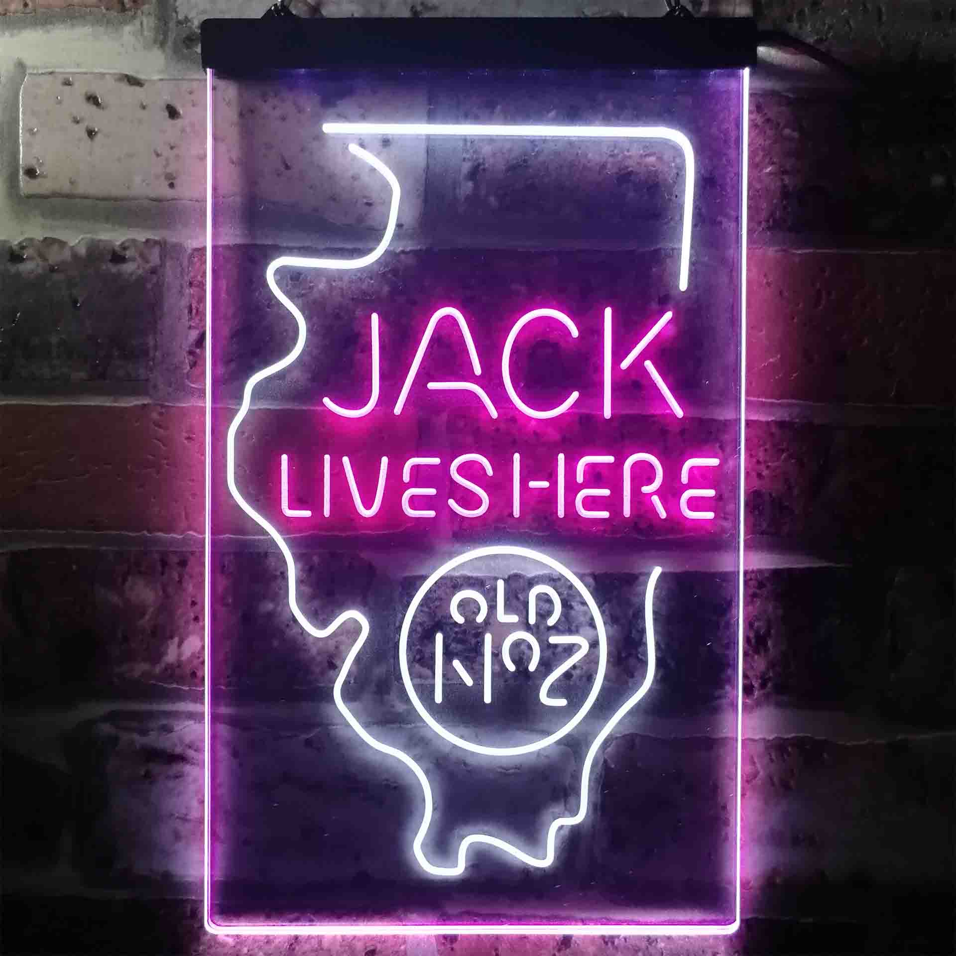 Illinois Jack Lives Here Dual Color LED Neon Sign ProLedSign