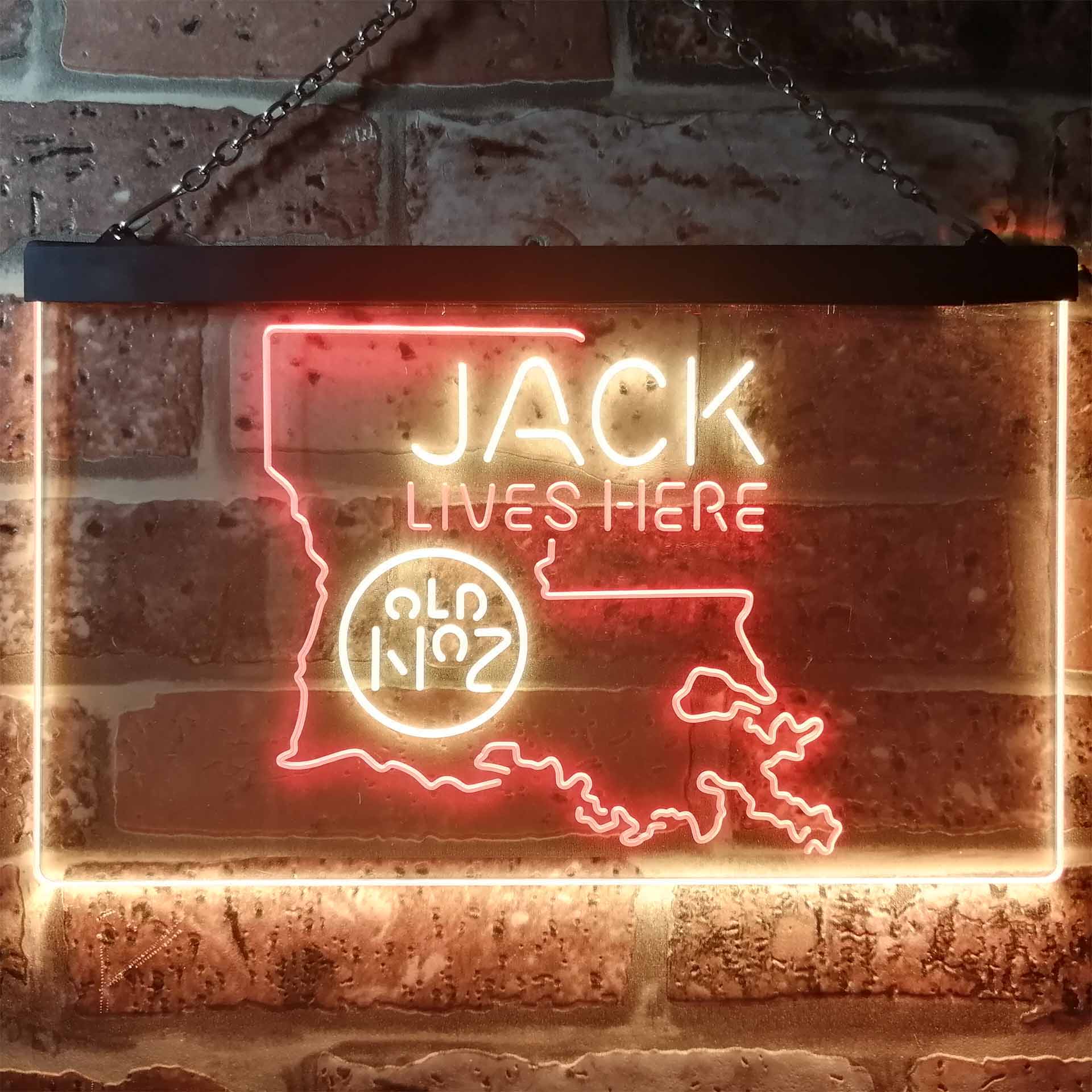 Louisiana Jack Lives Here Dual Color LED Neon Sign ProLedSign