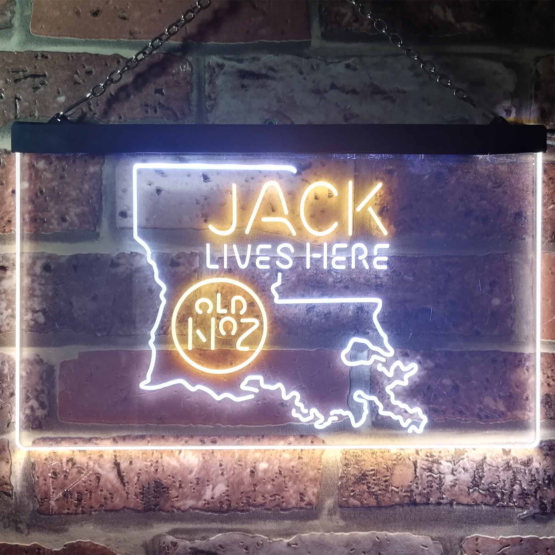 Louisiana Jack Lives Here Dual Color LED Neon Sign ProLedSign