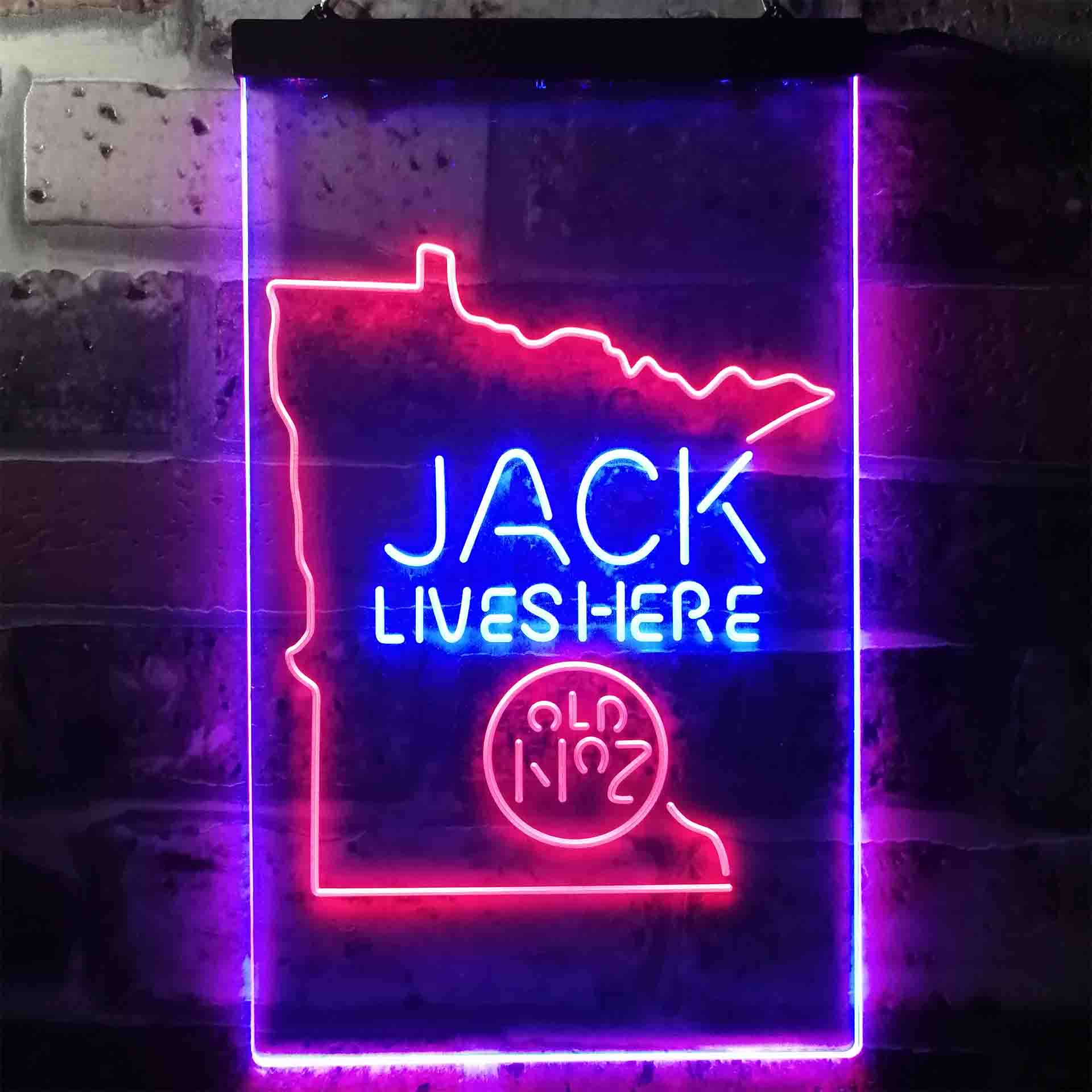 Minnesota Jack Lives Here Dual Color LED Neon Sign ProLedSign