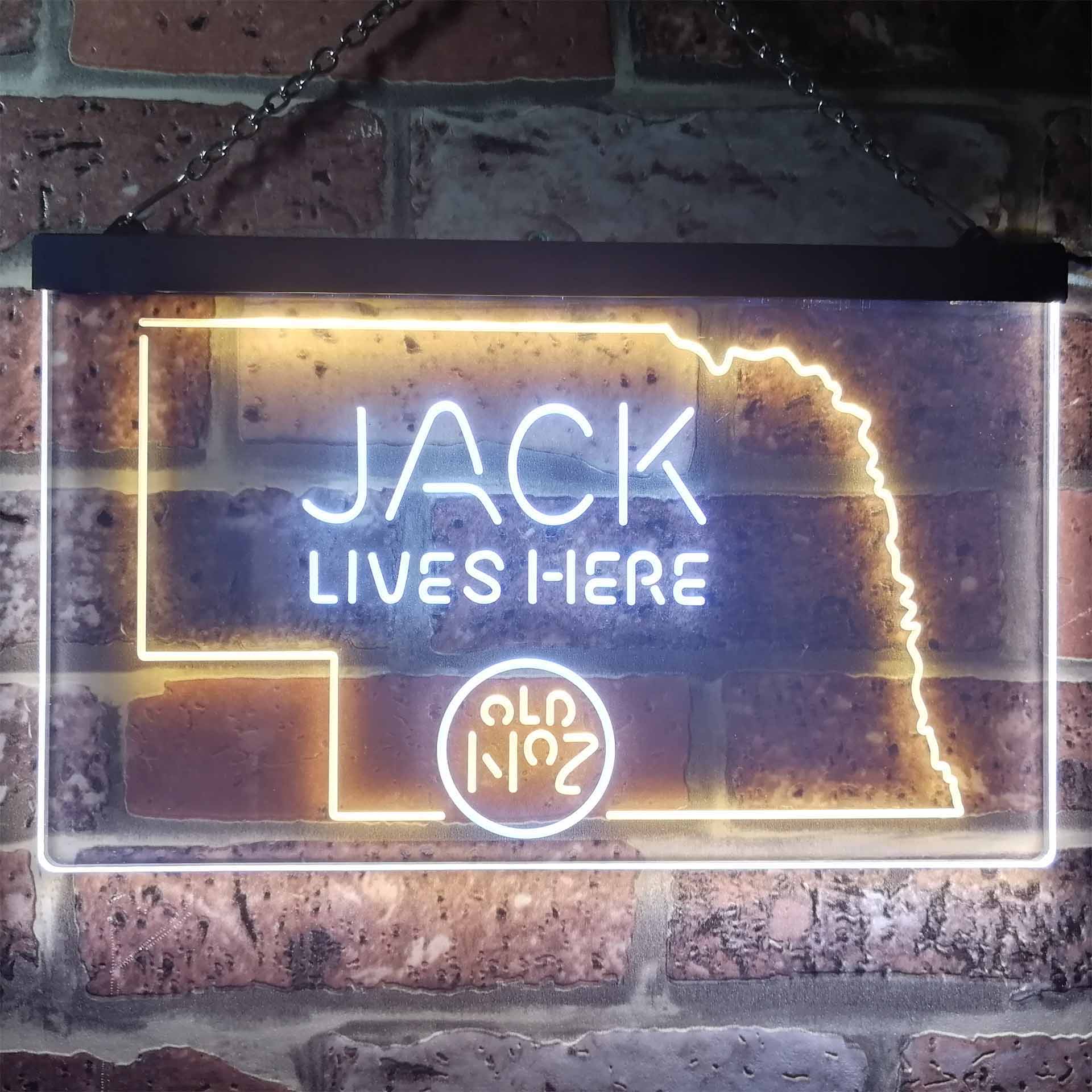 Nebraska Jack Lives Here Dual Color LED Neon Sign ProLedSign