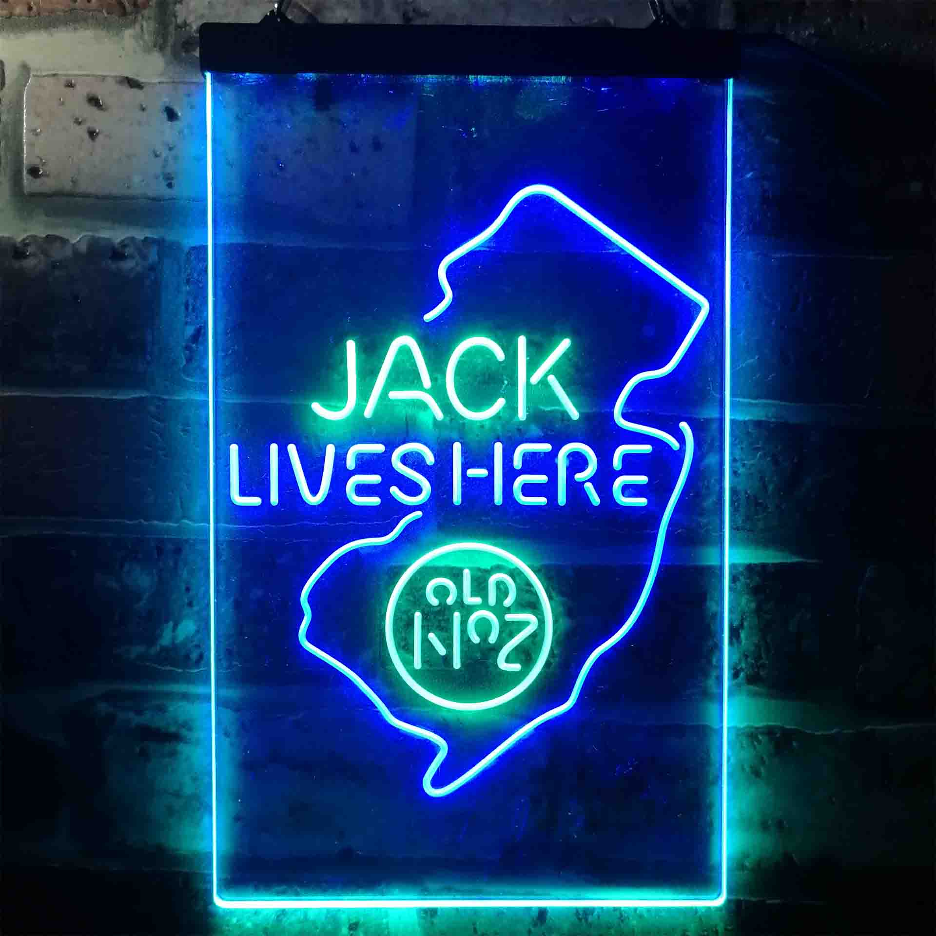 New Jersey Jack Lives Here Dual Color LED Neon Sign ProLedSign