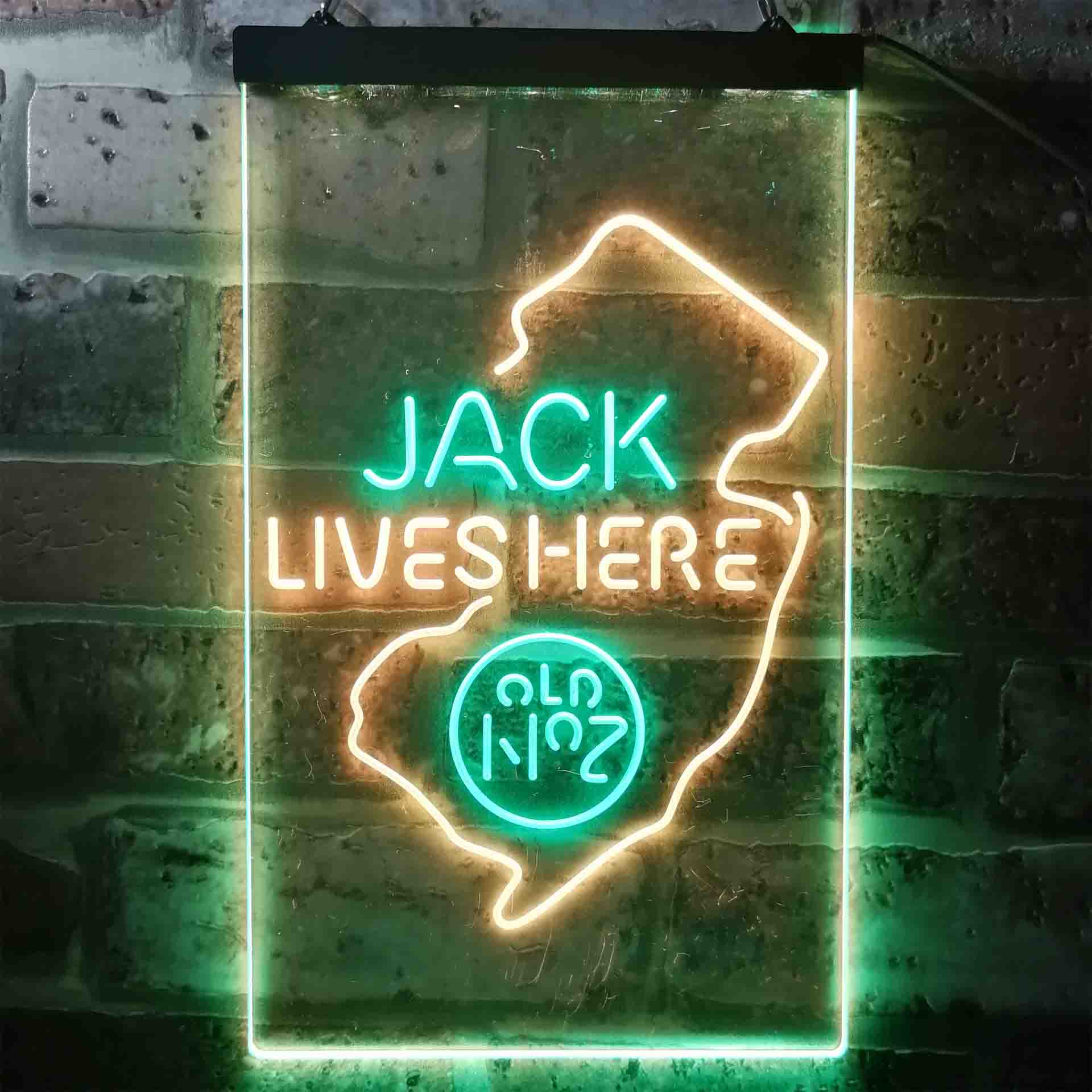 New Jersey Jack Lives Here Dual Color LED Neon Sign ProLedSign