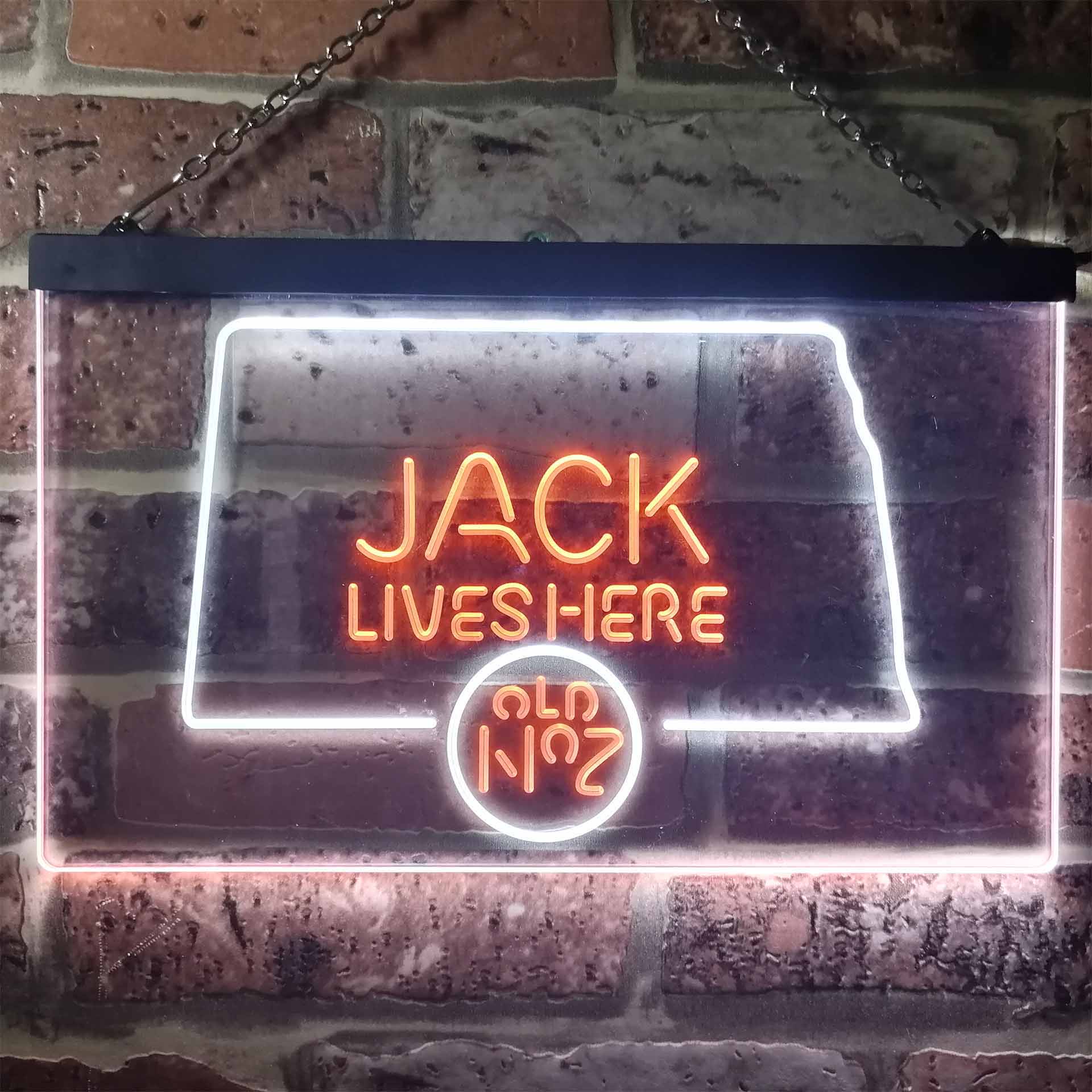 North Dakota Jack Lives Here Dual Color LED Neon Sign ProLedSign