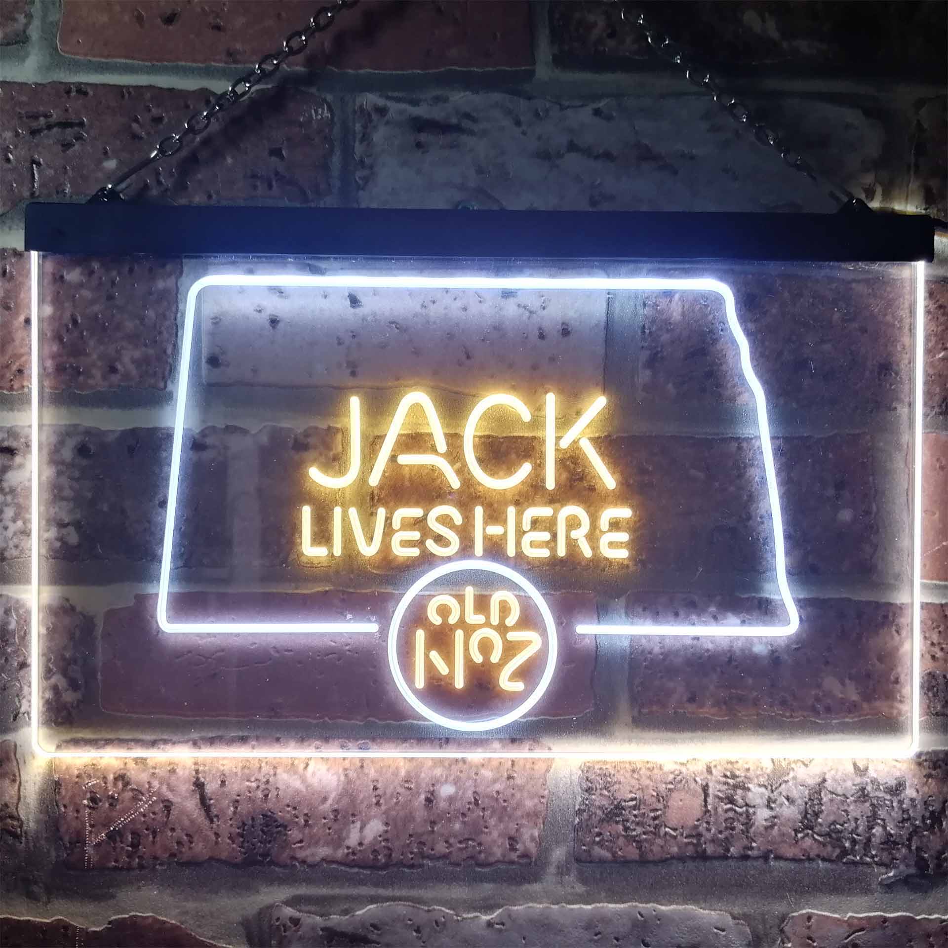 North Dakota Jack Lives Here Dual Color LED Neon Sign ProLedSign