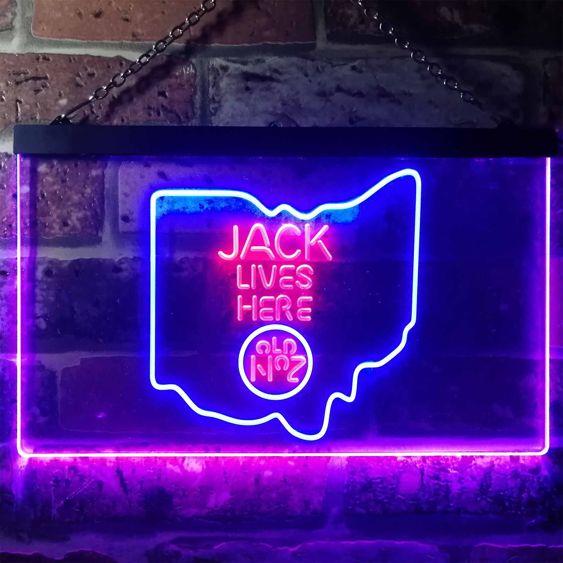 Ohio Jack Lives Here Dual Color LED Neon Sign ProLedSign