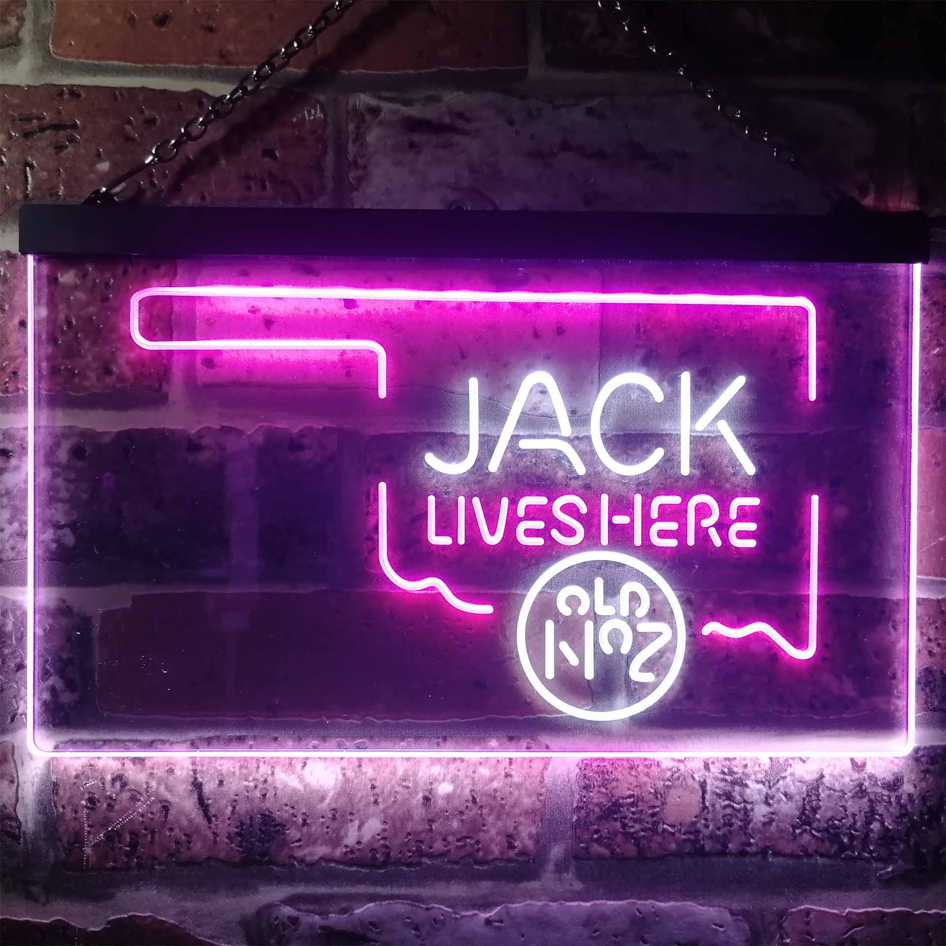 Oklahoma Jack Lives Here Dual Color LED Neon Sign ProLedSign