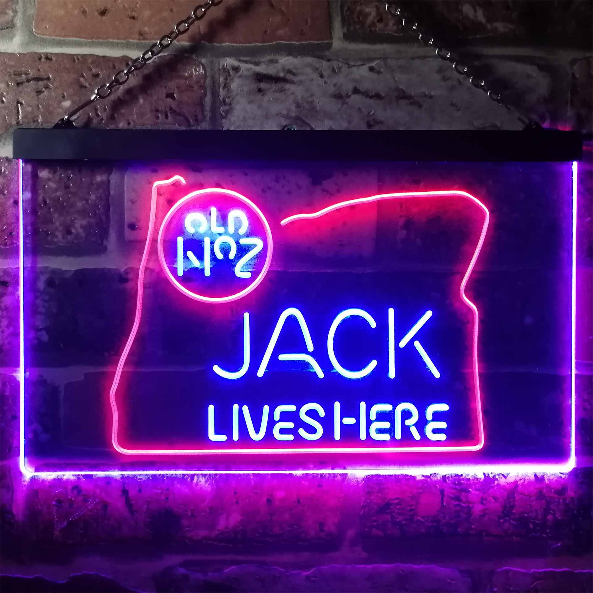 Oregon Jack Lives Here Dual Color LED Neon Sign ProLedSign