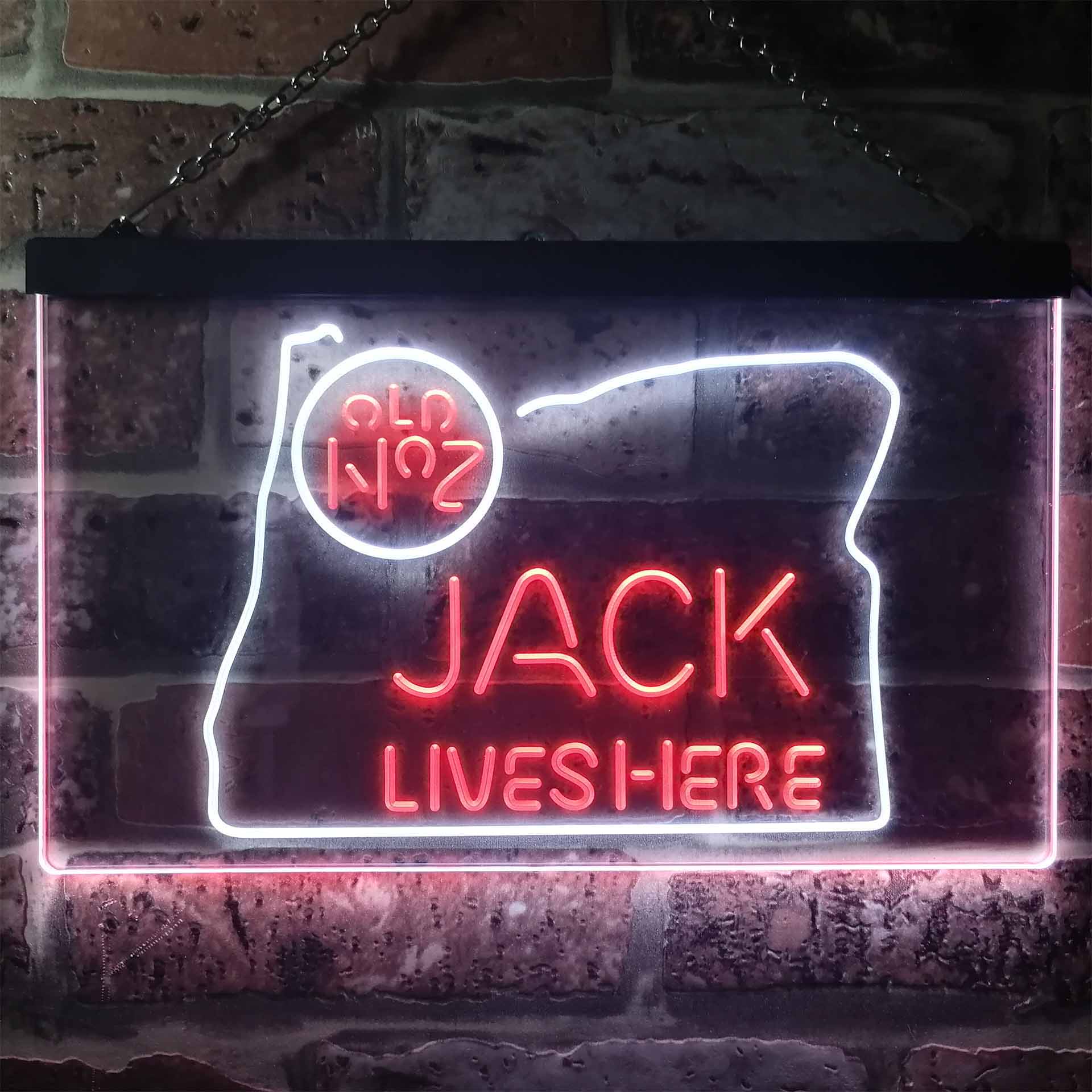 Oregon Jack Lives Here Dual Color LED Neon Sign ProLedSign