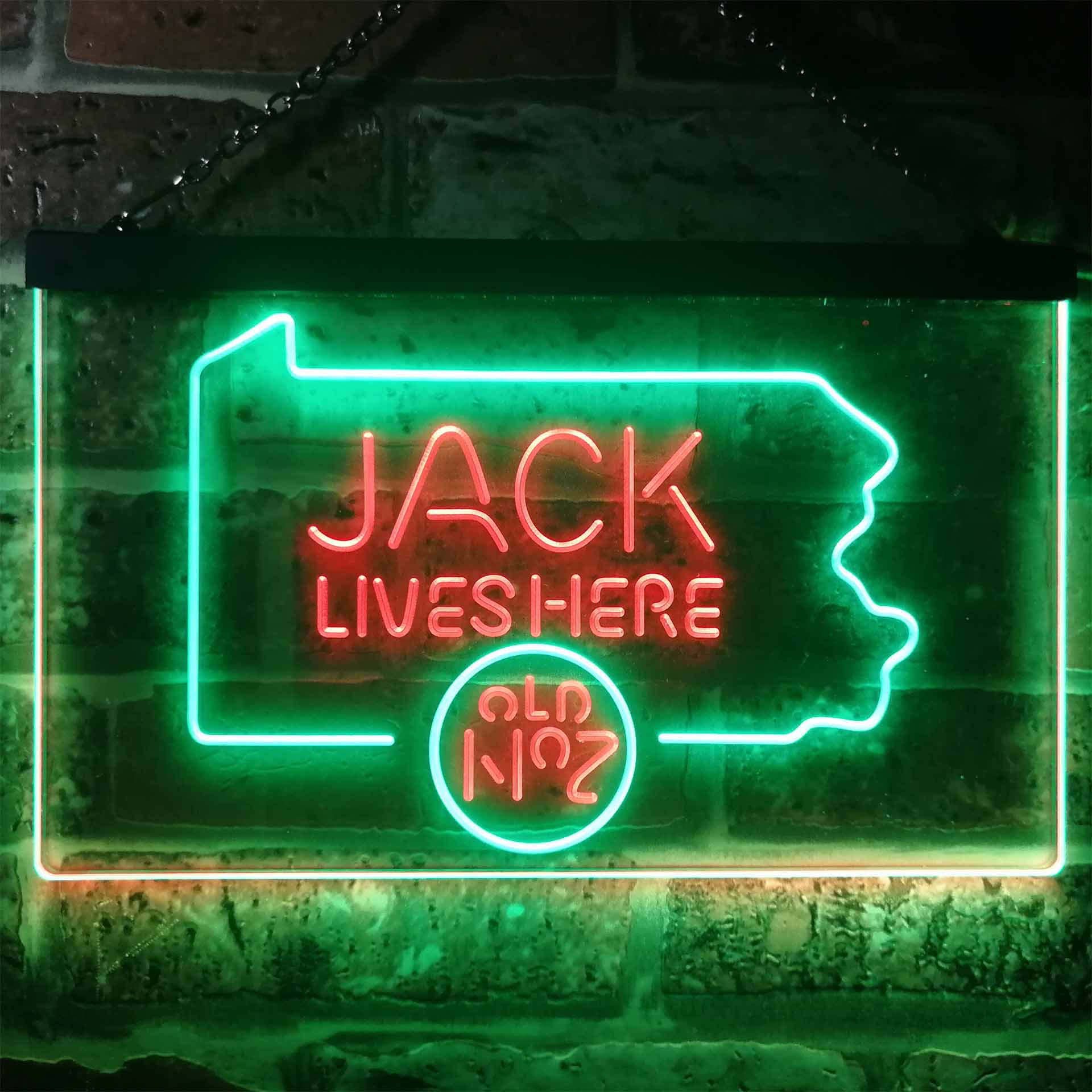 Pennsylvania Jack Lives Here Dual Color LED Neon Sign ProLedSign