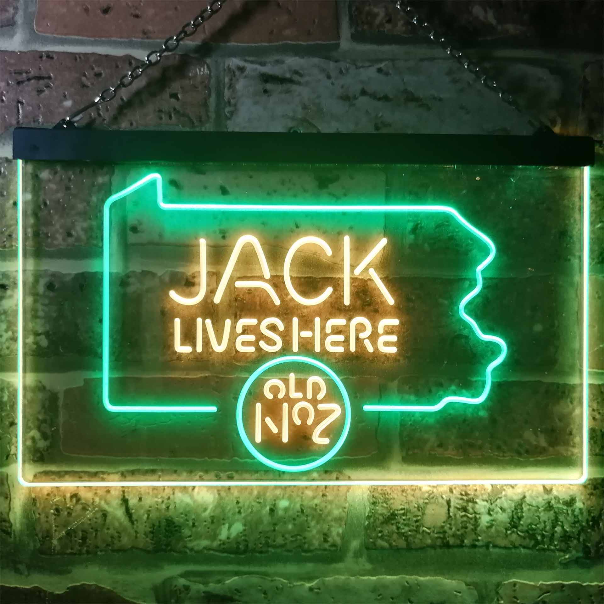 Pennsylvania Jack Lives Here Dual Color LED Neon Sign ProLedSign