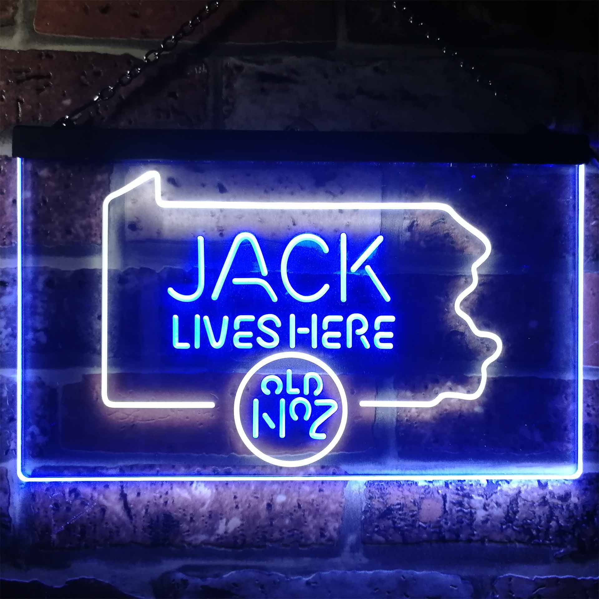 Pennsylvania Jack Lives Here Dual Color LED Neon Sign ProLedSign