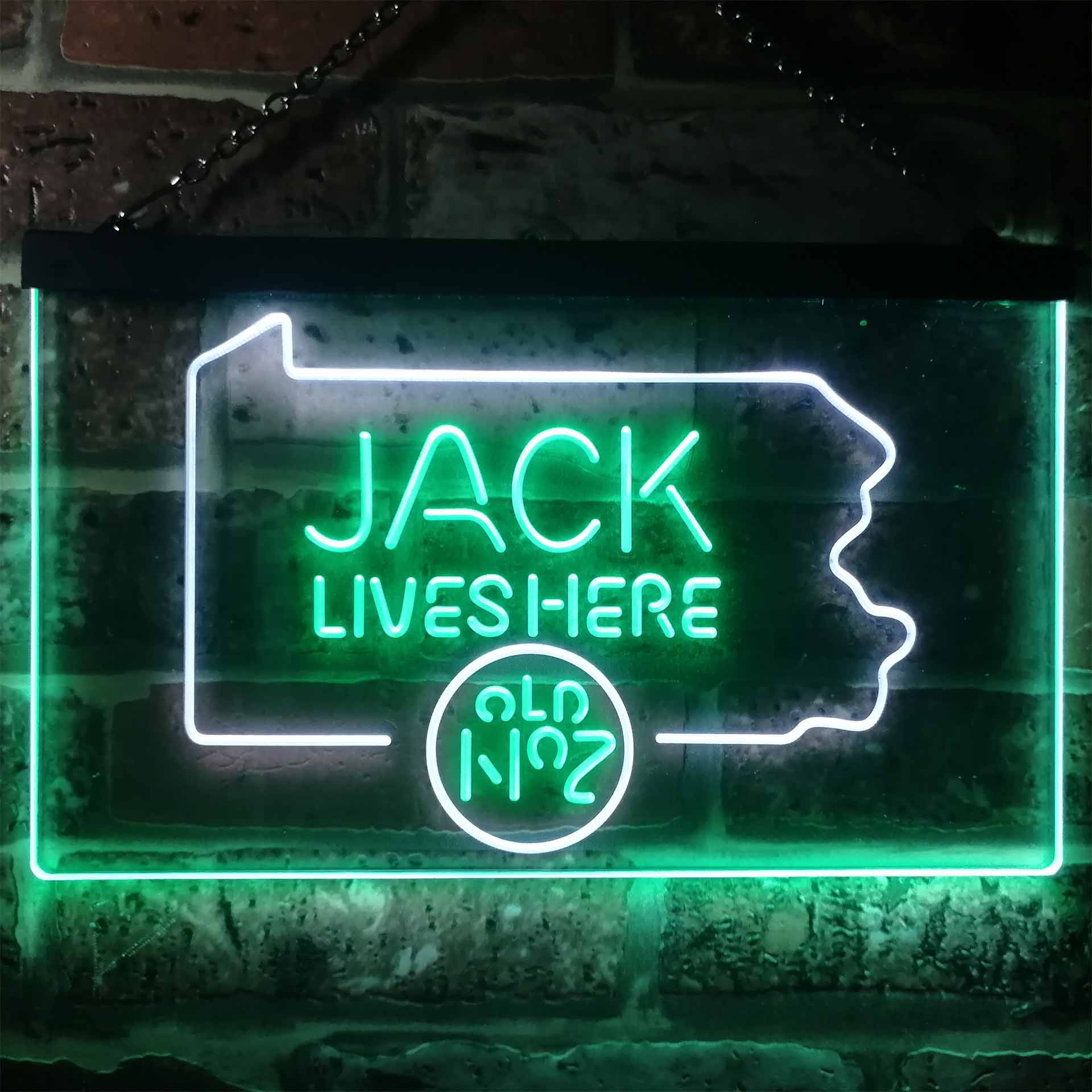 Pennsylvania Jack Lives Here Dual Color LED Neon Sign ProLedSign