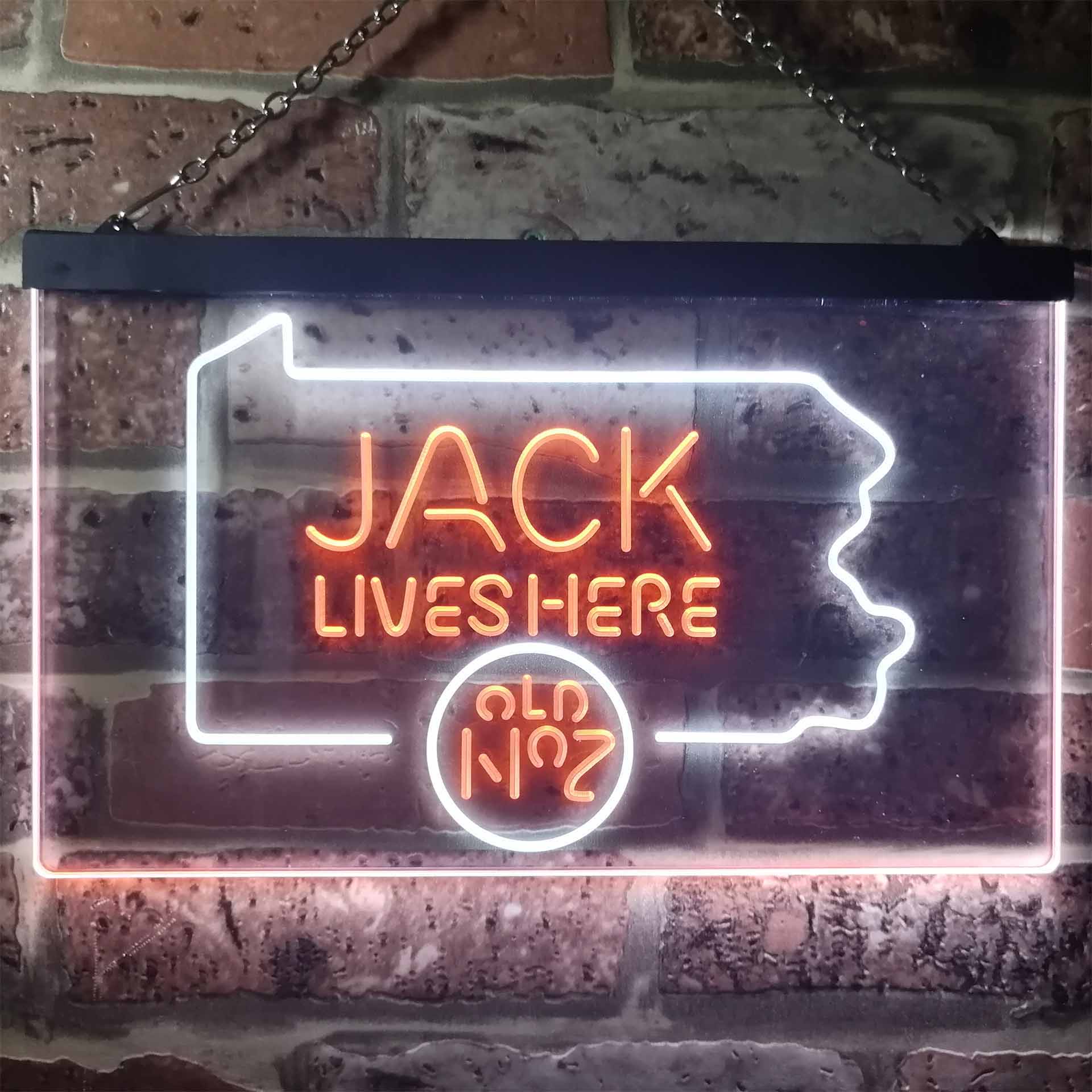 Pennsylvania Jack Lives Here Dual Color LED Neon Sign ProLedSign