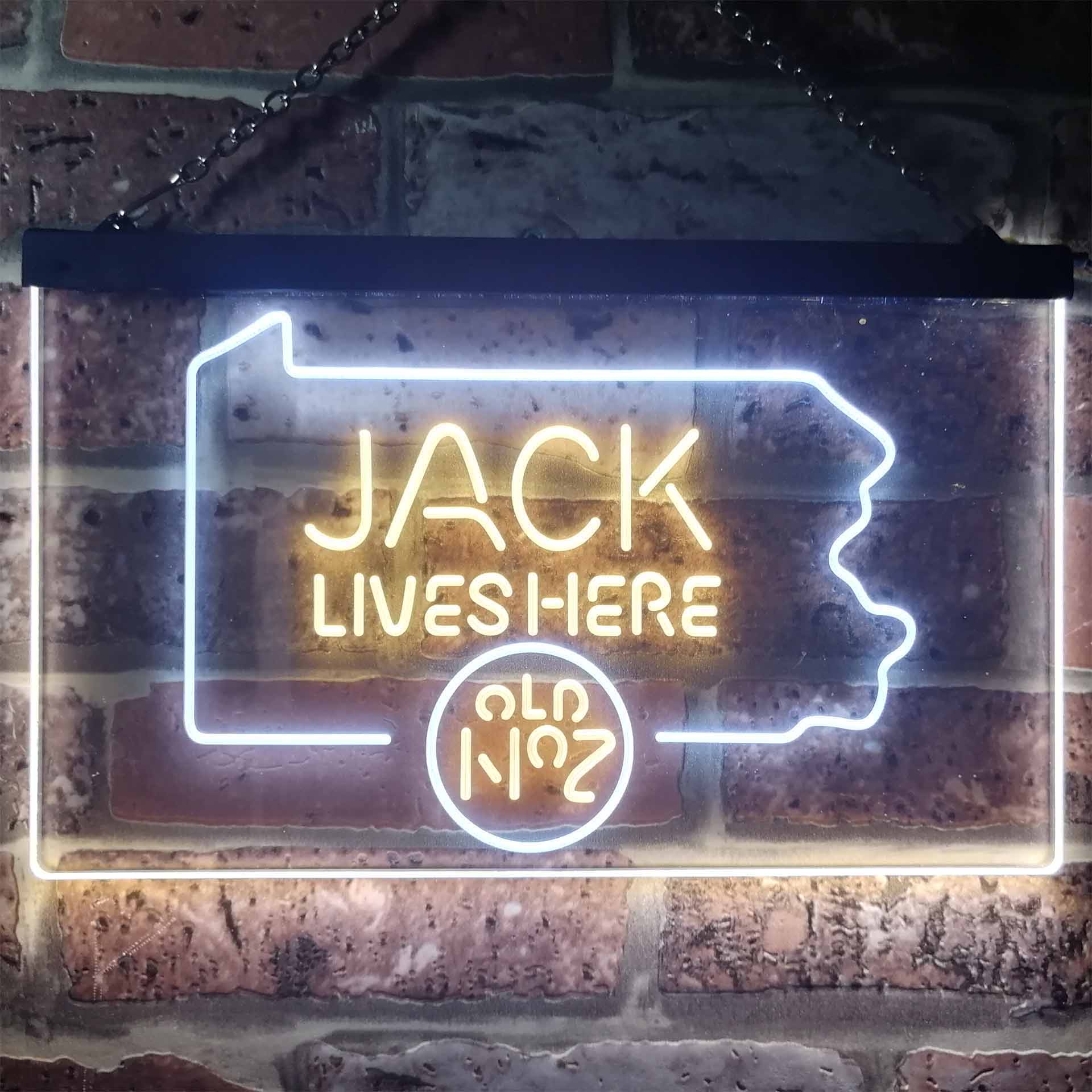 Pennsylvania Jack Lives Here Dual Color LED Neon Sign ProLedSign