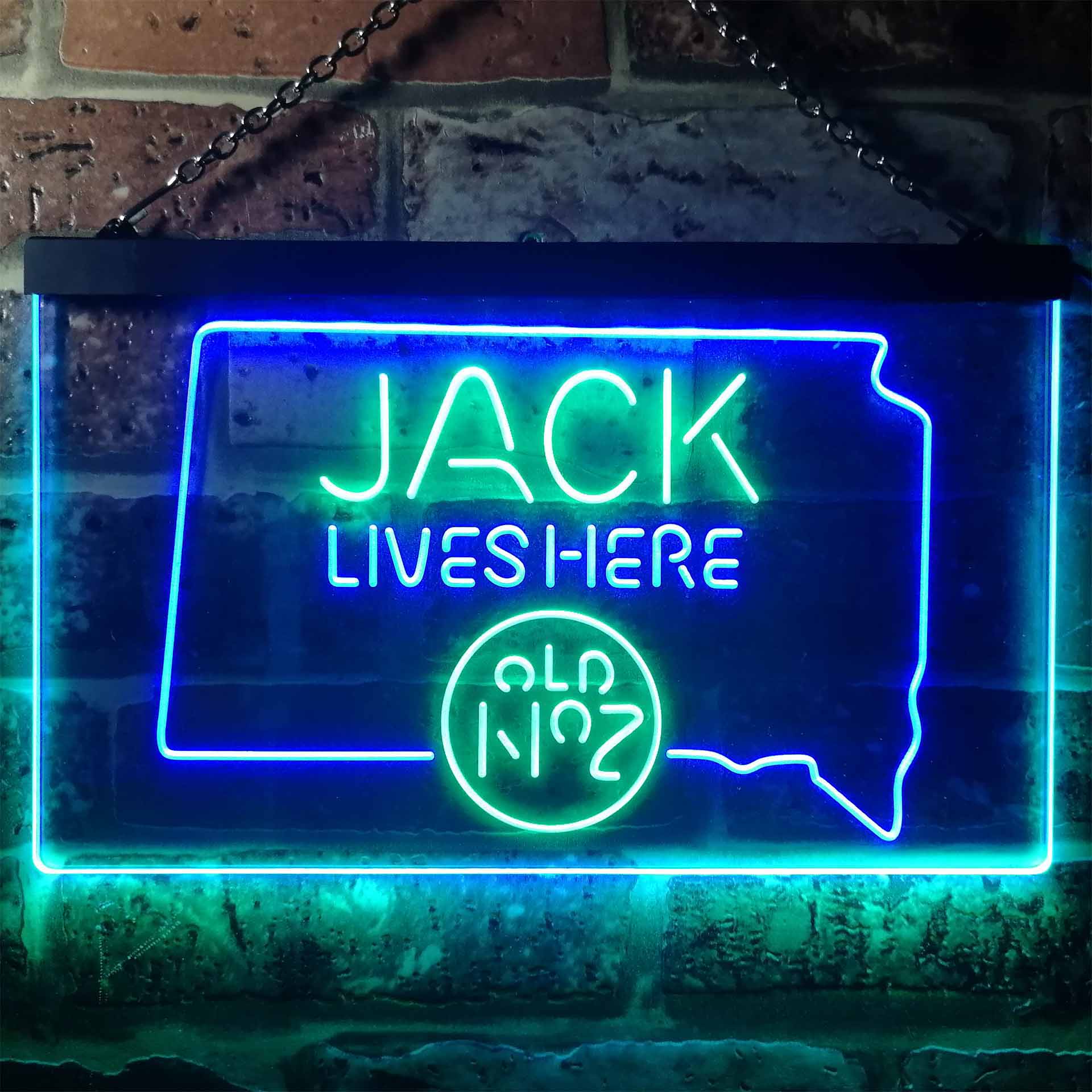 South Dakota Jack Lives Here Dual Color LED Neon Sign ProLedSign