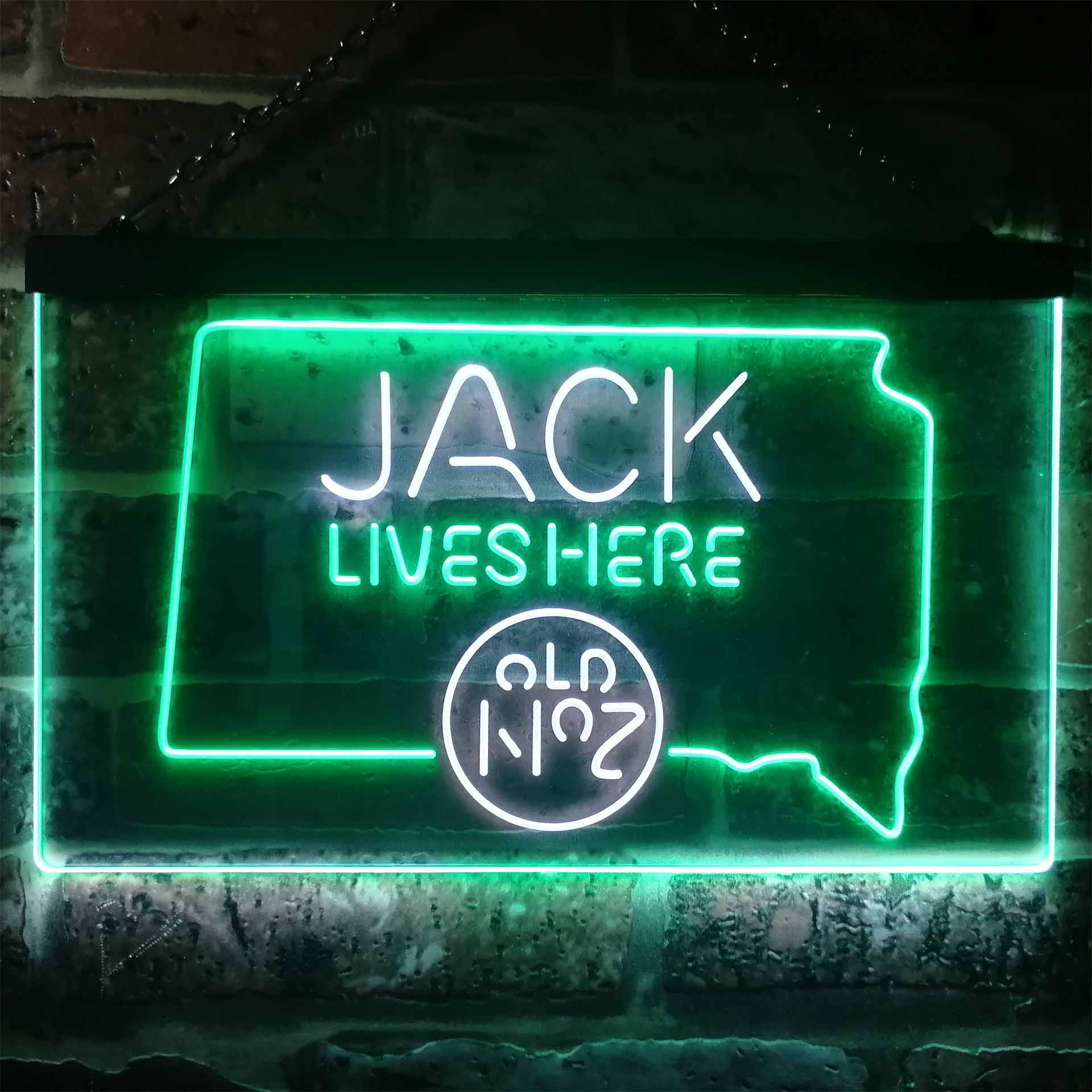 South Dakota Jack Lives Here Dual Color LED Neon Sign ProLedSign