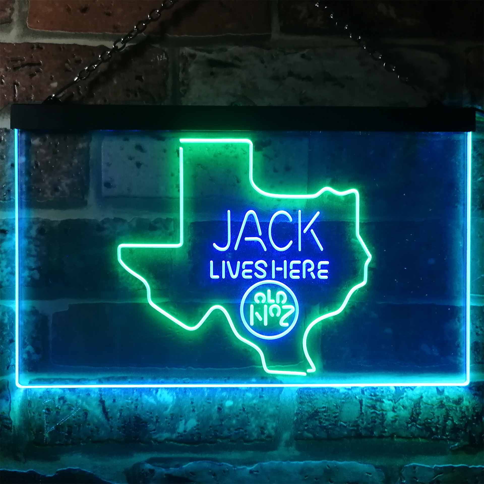 Texas Jack Lives Here Dual Color LED Neon Sign ProLedSign