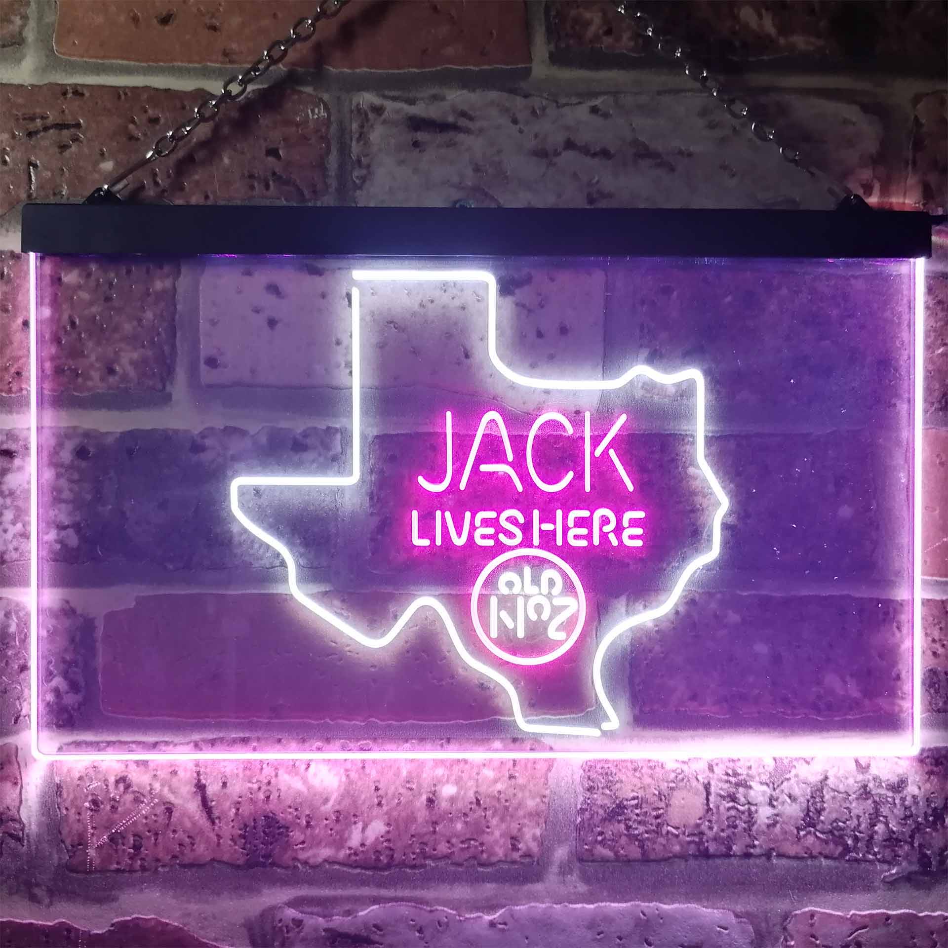 Texas Jack Lives Here Dual Color LED Neon Sign ProLedSign