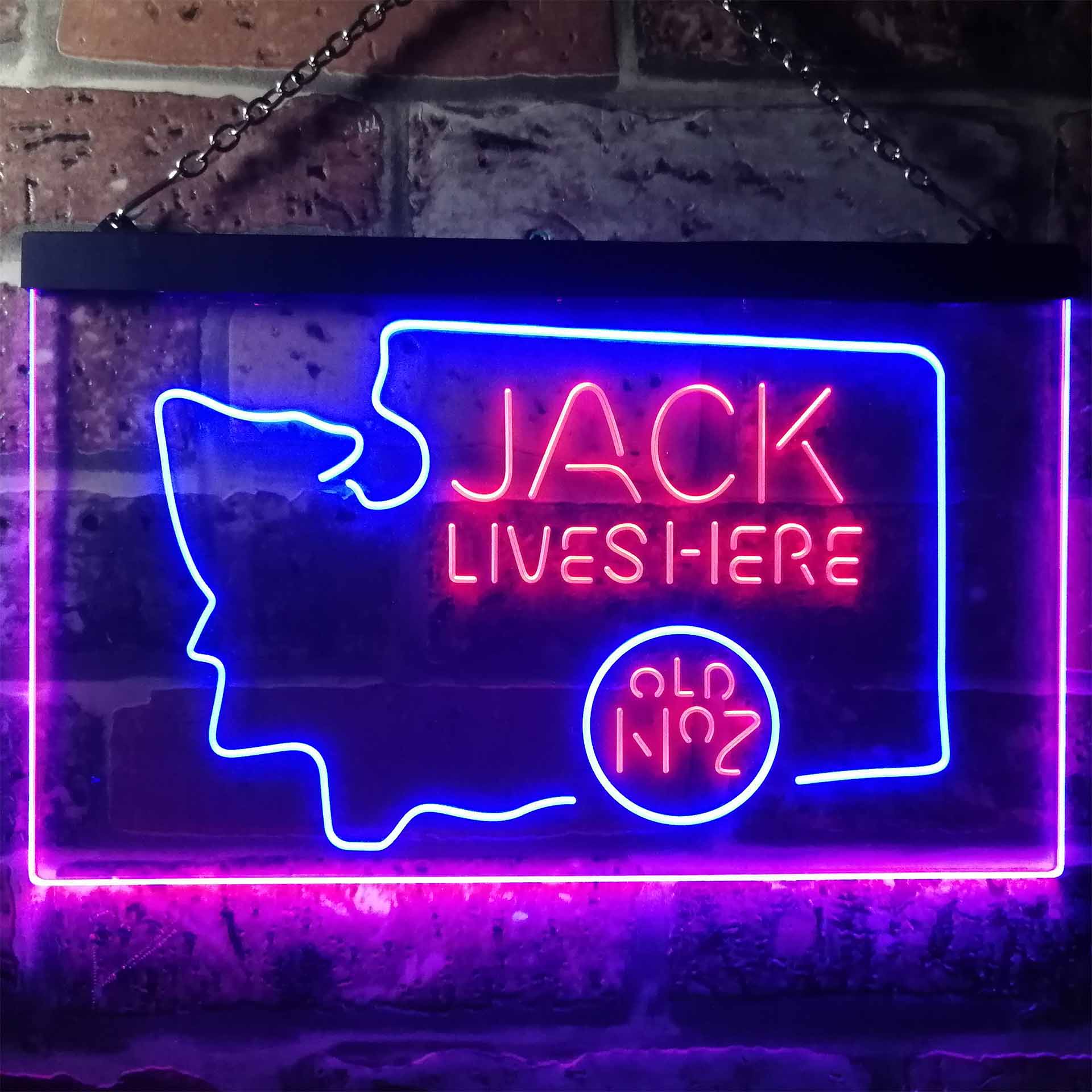 Washington Jack Lives Here Dual Color LED Neon Sign ProLedSign