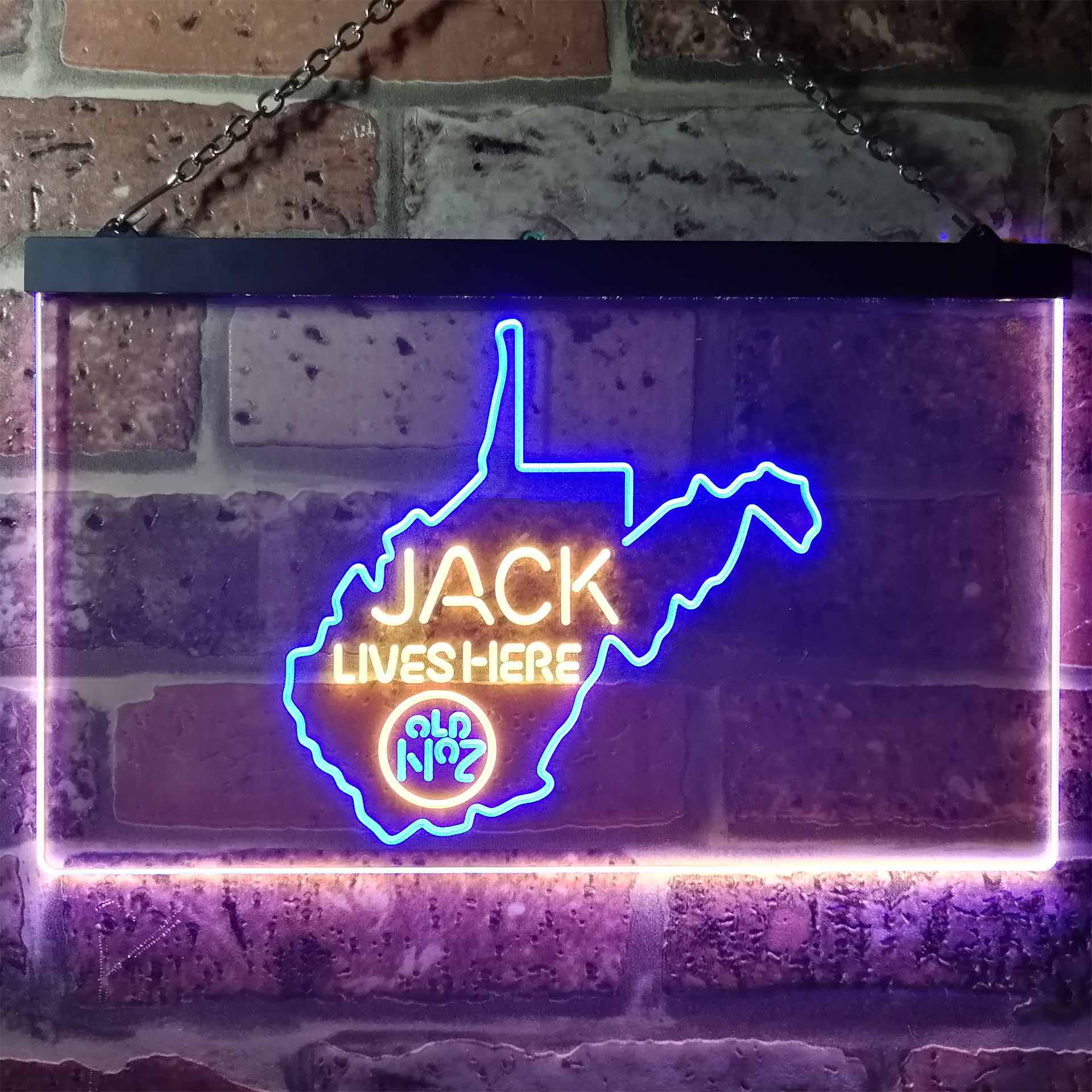 West Viginia Jack Lives Here Dual Color LED Neon Sign ProLedSign